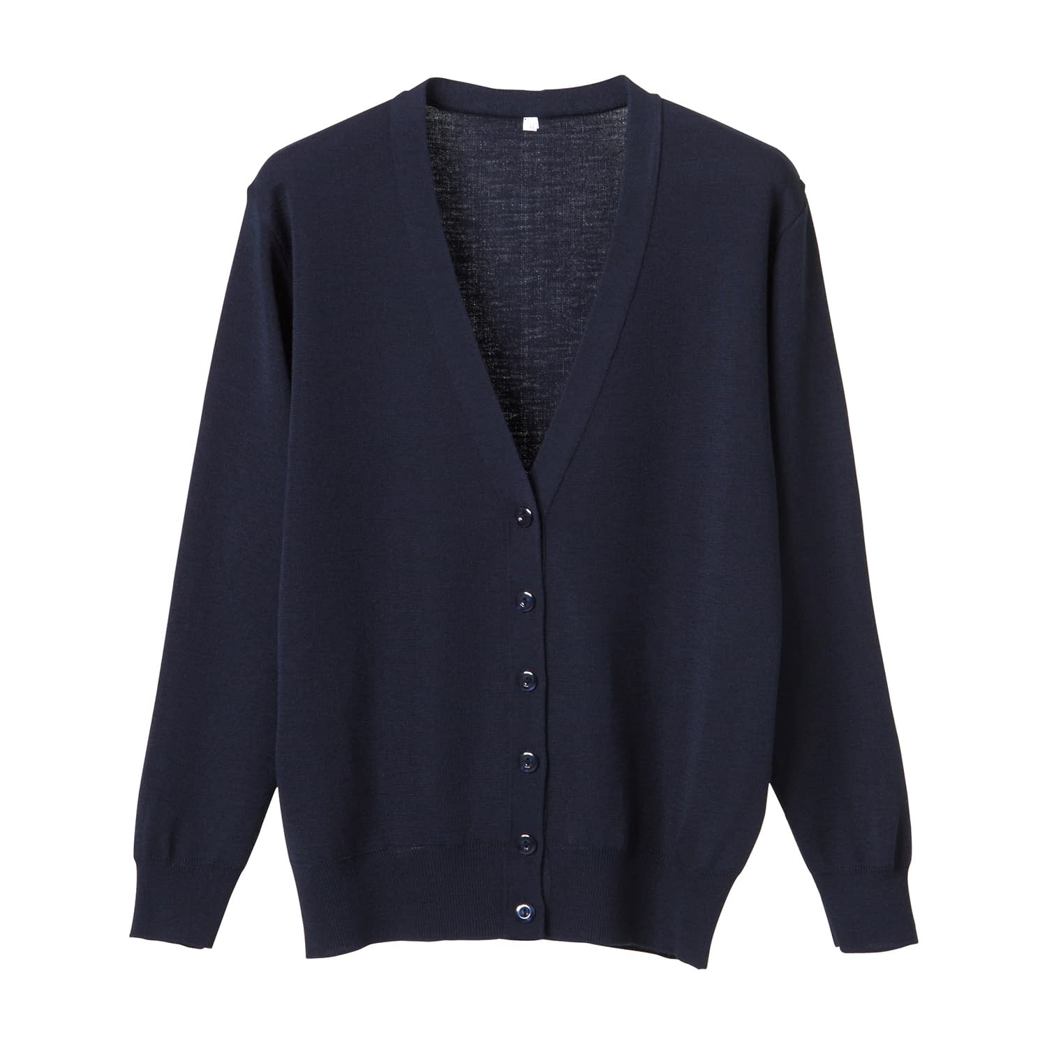 抗ピル長袖カーディガン 23-7563-0604 濃紺 ディーフェイズ D-1001(5L)