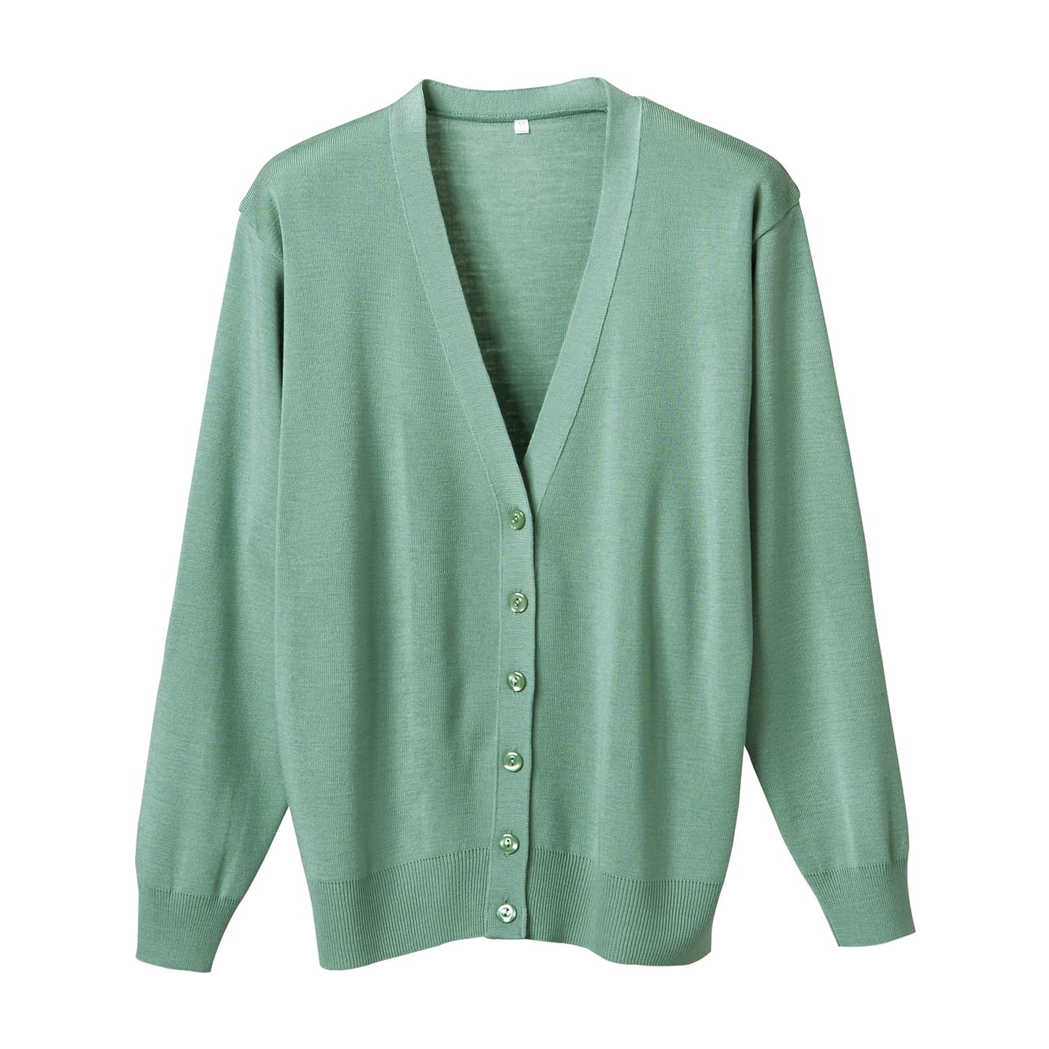 抗ピル長袖カーディガン 23-7563-0609 グリーン ディーフェイズ D-1001(5L)