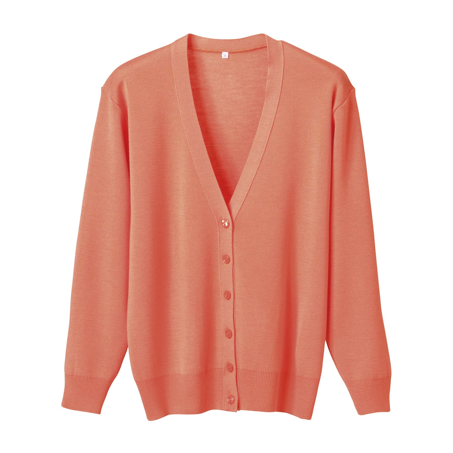 抗ピル長袖カーディガン 23-7563-0610 オレンジ ディーフェイズ D-1001(5L)