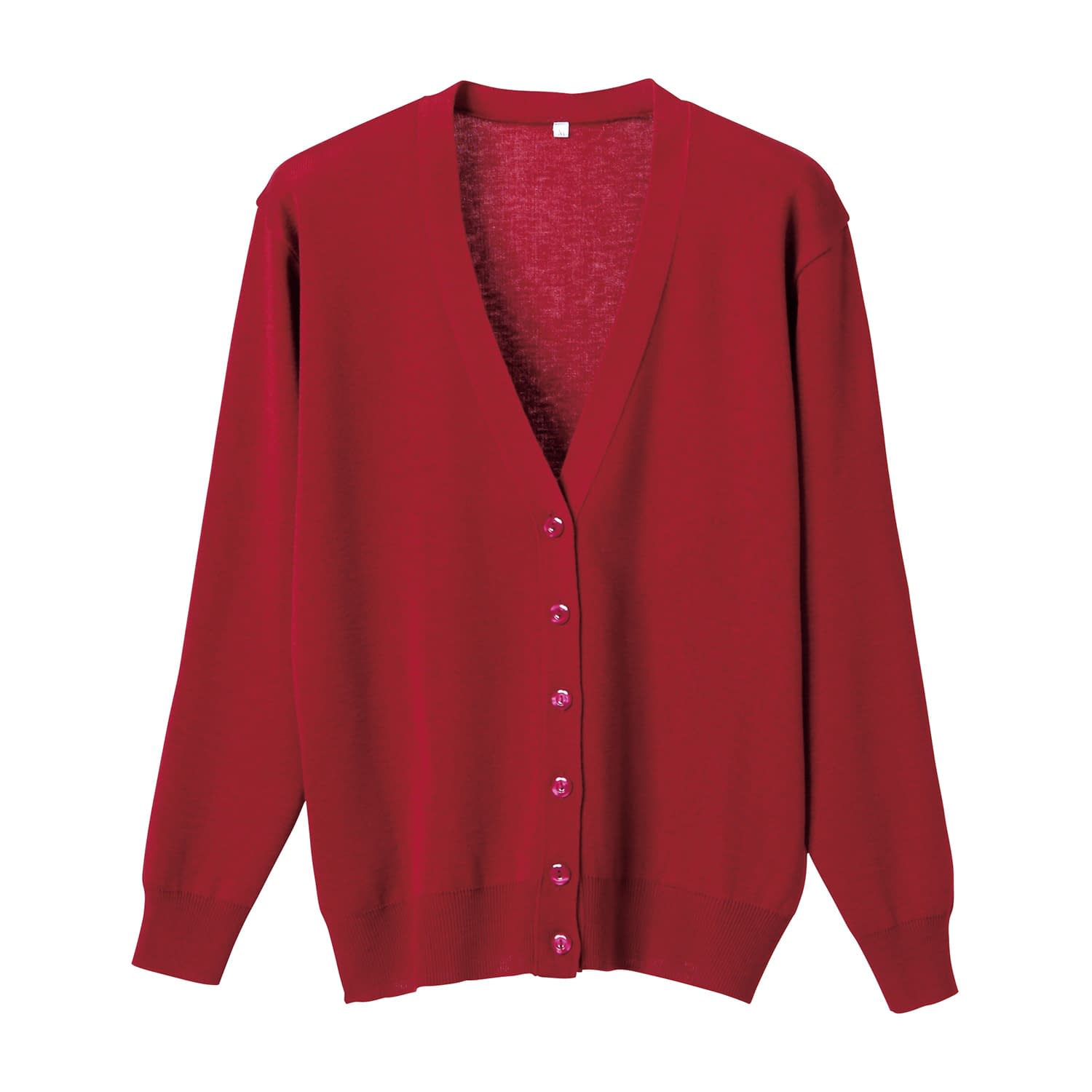 抗ピル長袖カーディガン 23-7563-0615 エンジ ディーフェイズ D-1001(5L)