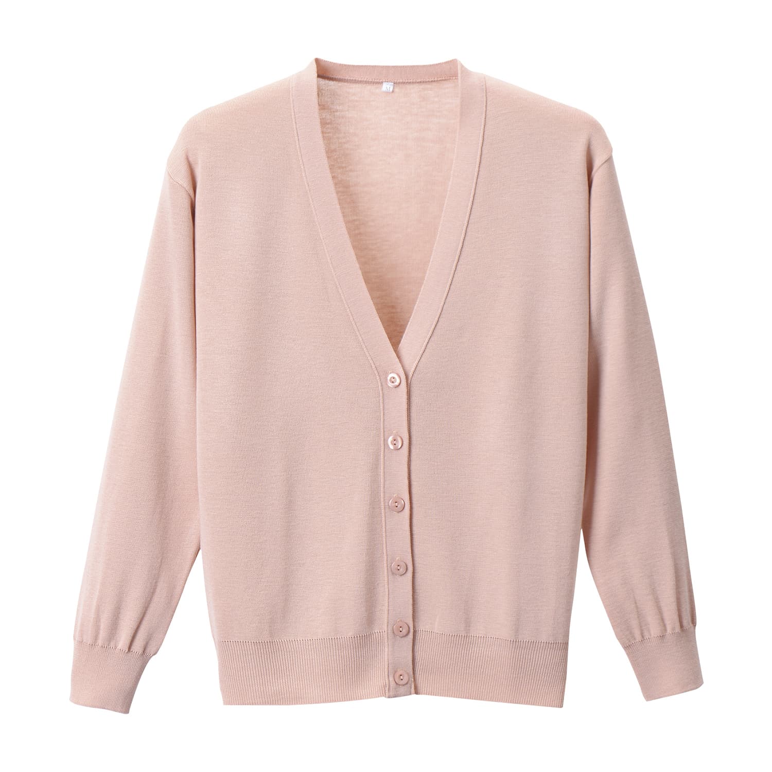 抗ピル長袖カーディガン 23-7563-0616 ピーチピンク ディーフェイズ D-1001(5L)