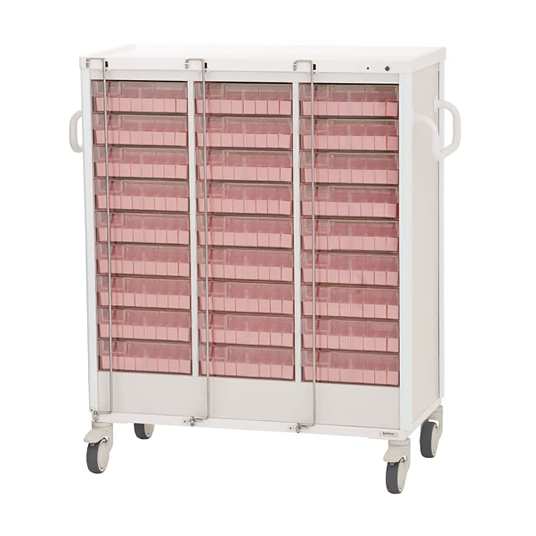 与薬カート(1Week・27床用) 27床用 投薬カート 24-7865-0404 ホワイト ケルン KC-504-01S(ヨヤクケース8カセ