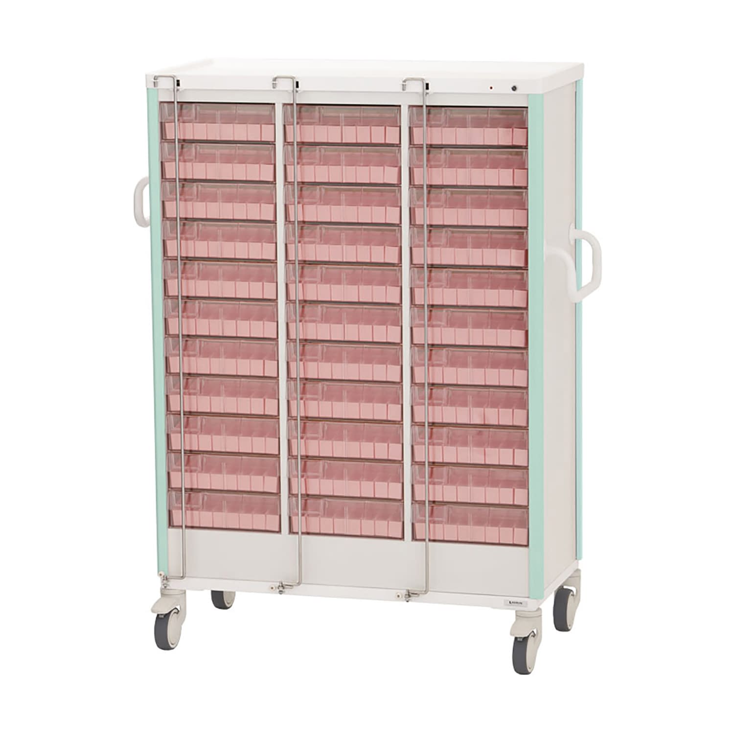 与薬カート(1Week・33床用) 33床用 投薬カート 24-7865-0502 ライトグリーン ケルン KC-505-01S(ヨヤクケース8カセ