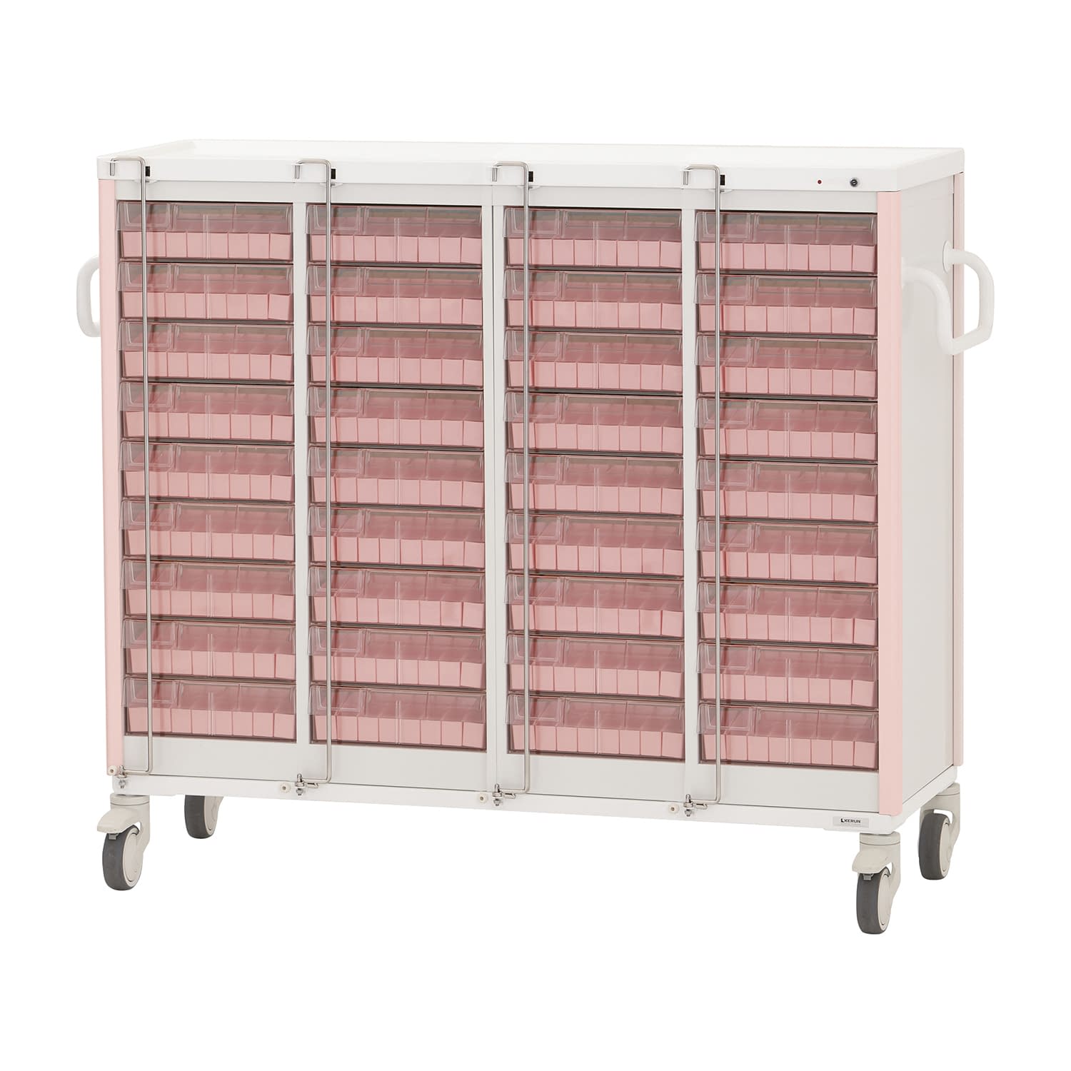 与薬カート(1Week・36床用) 36床用 投薬カート 24-7865-0603 ピンク ケルン KC-506-01S(ヨヤクケース8カセ