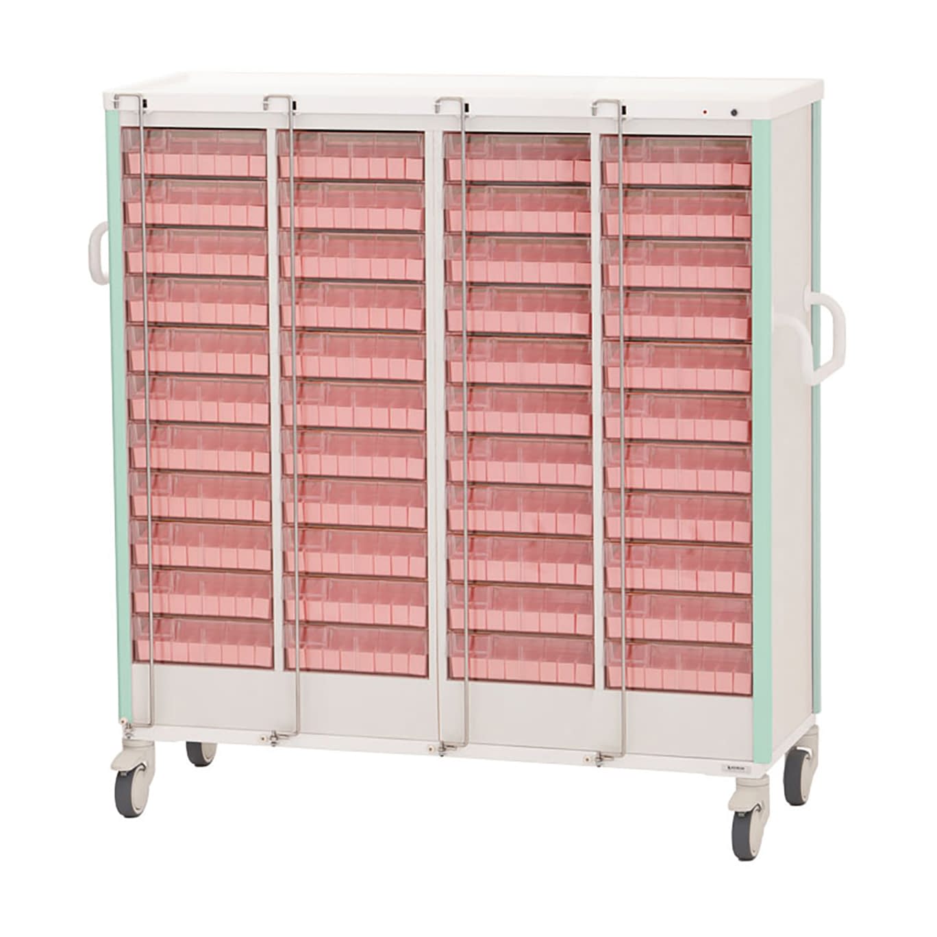 与薬カート(1Week・44床用) 44床用 投薬カート 24-7865-0702 ライトグリーン ケルン KC-507-01S(ヨヤクケース8カセ