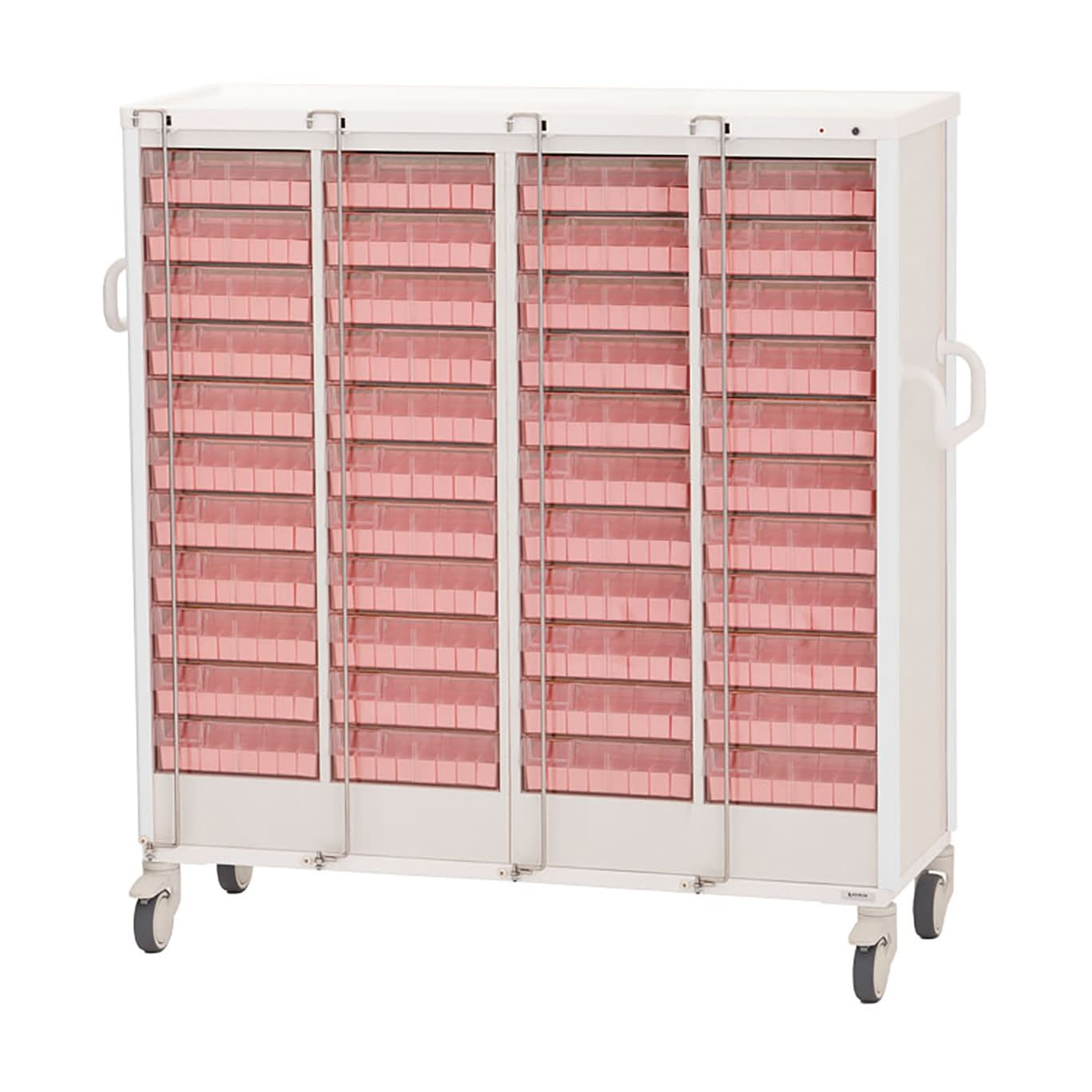 与薬カート(1Week・44床用) 44床用 投薬カート 24-7865-0704 ホワイト ケルン KC-507-01S(ヨヤクケース8カセ