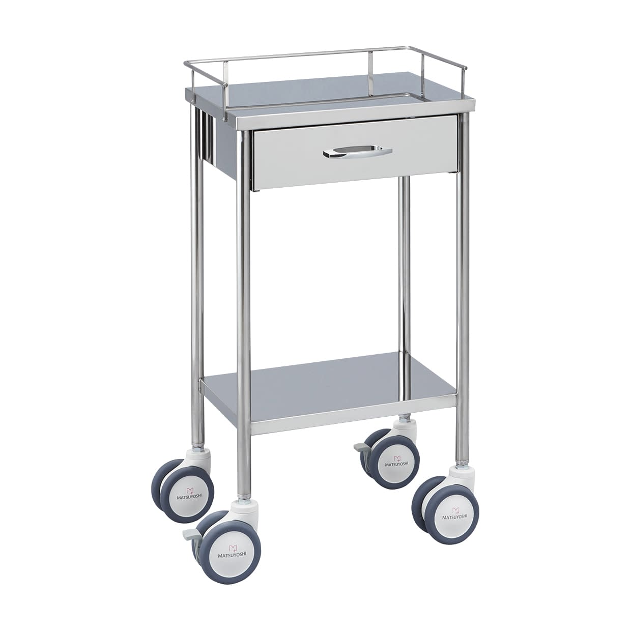 マツヨシ抗菌ステンレス器械台 カート(抗菌) 24-2512-00 MATSUYOSHI MY-IW155(450X300X800