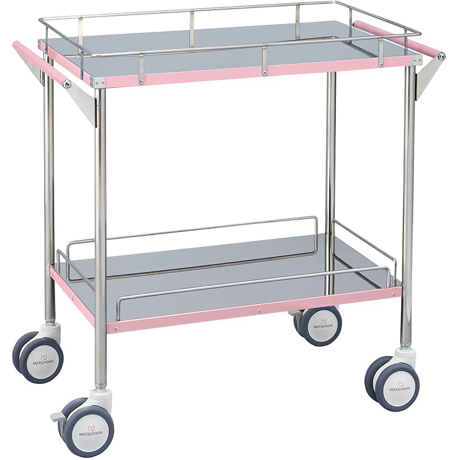 マツヨシ カラーライン回診車 カート(回診車) 24-2522-00 MATSUYOSHI MY-CL205P(ピンク)