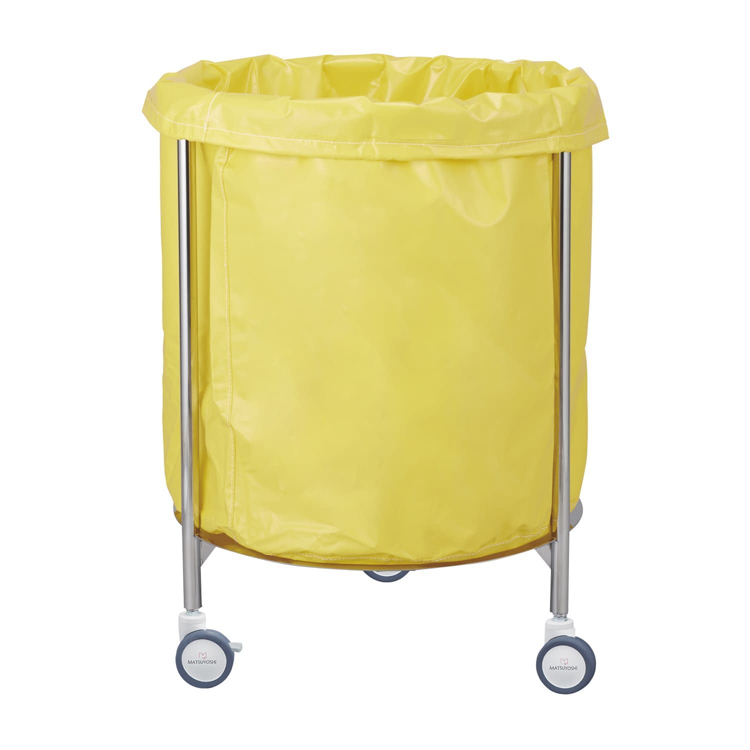 カラーランドリーカート(丸型) 24-2526-0003 イエロー MATSUYOSHI MY-LCCA(600X800MM)