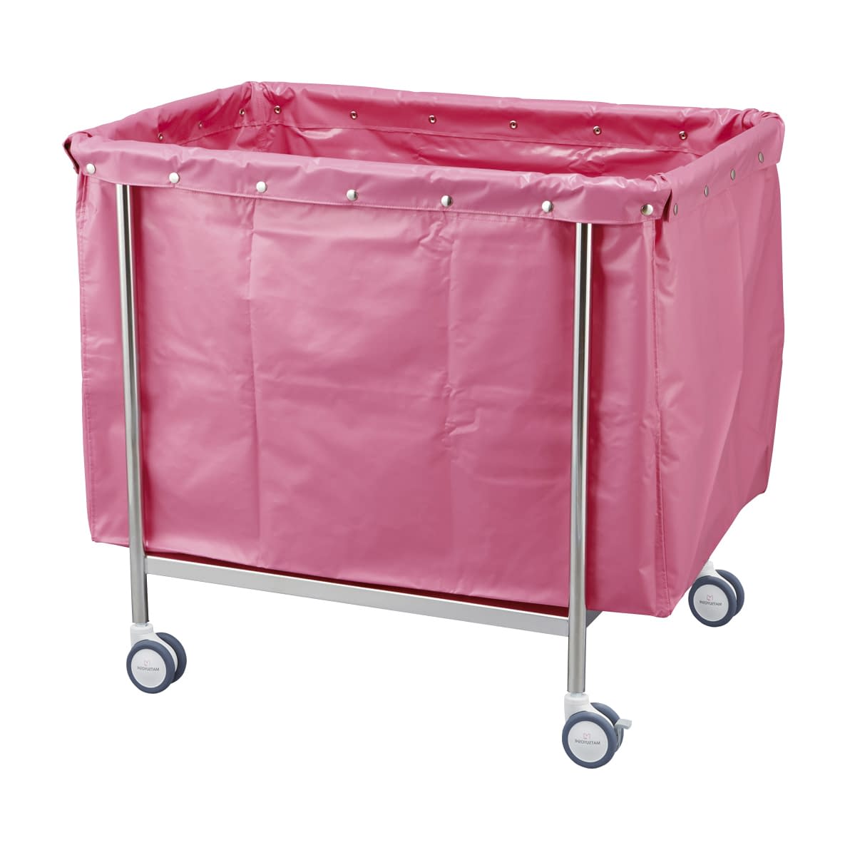 カラーランドリーカート(角型) 24-2527-0102 ピンク MATSUYOSHI MY-LCSB(600X450X800)