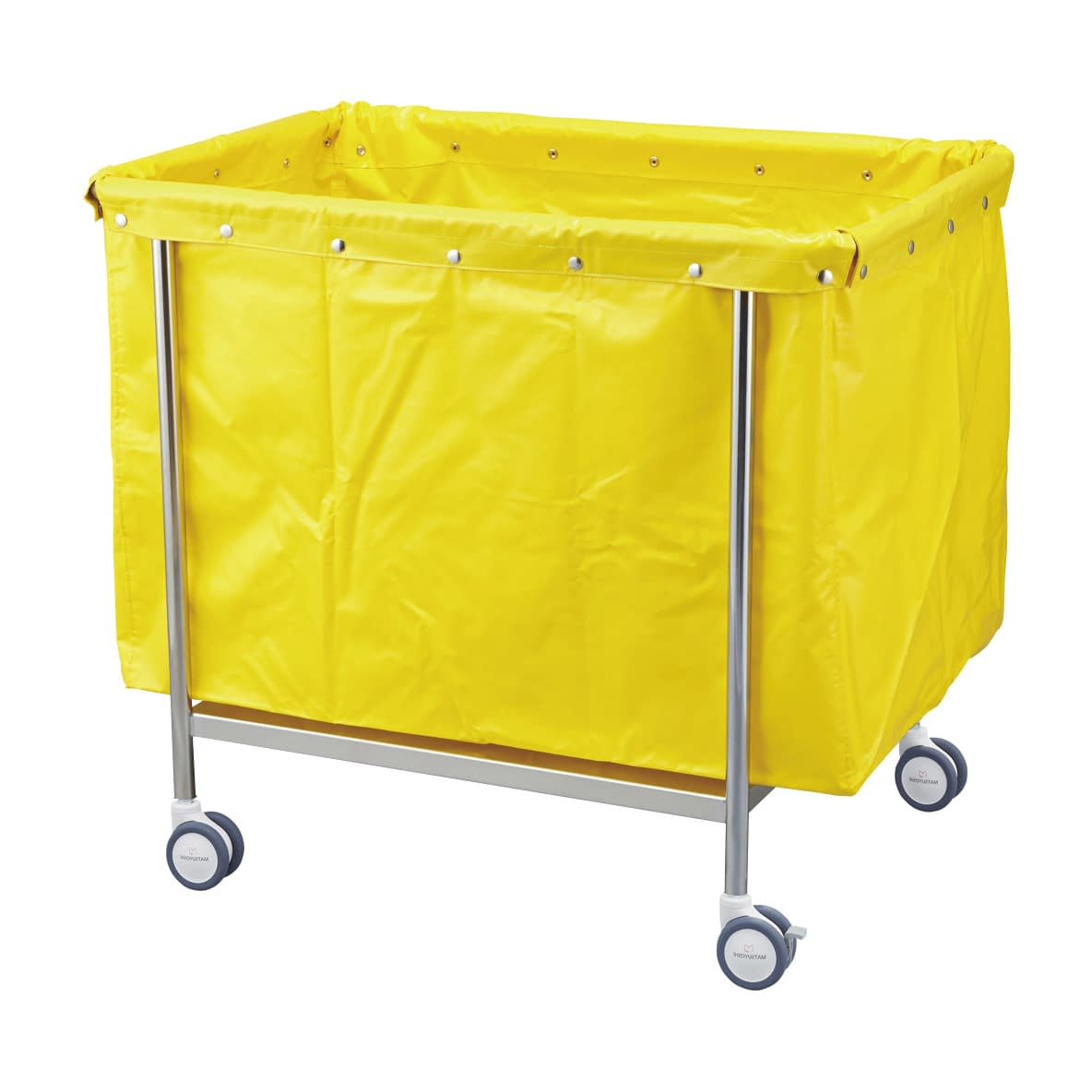 カラーランドリーカート(角型) 24-2527-0103 イエロー MATSUYOSHI MY-LCSB(600X450X800)