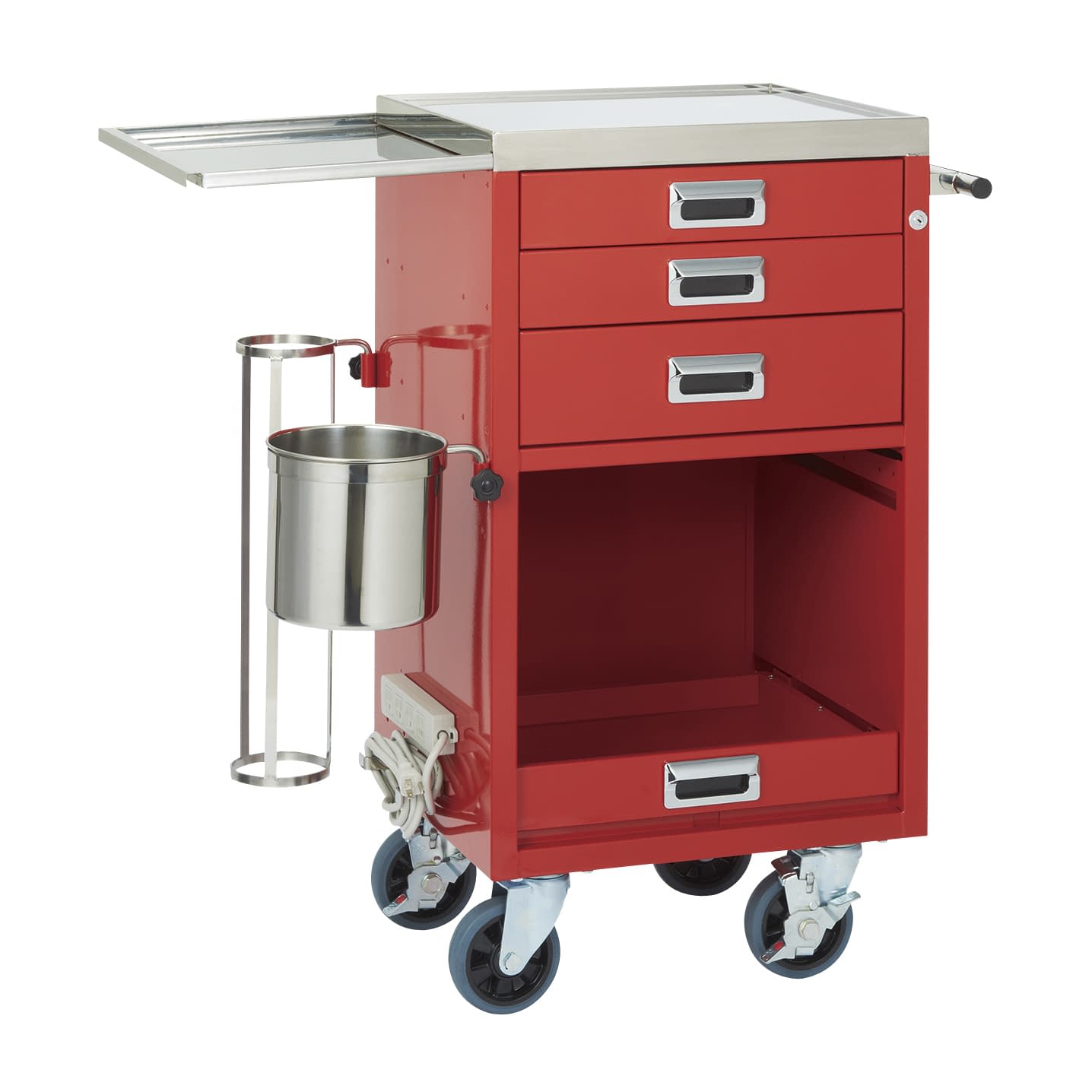 コンパクトオープン救急カート(3段) 3段 エマージェンシーカート 24-2500-01 MATSUYOSHI YL-EC05R