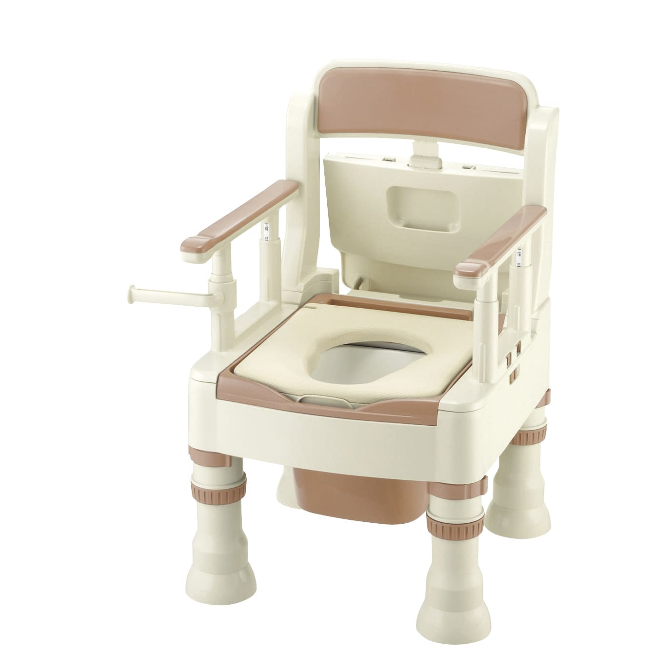 ポータブルトイレ きらくMY型 柔らか便座 24-2406-01 リッチェル 45611(ヤワラカ)アイボリー