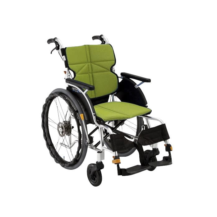車いす ネクストコア(自走・アルミ) 自走用 24-2541-0003 ライトグリーン 松永製作所 NEXT-11B