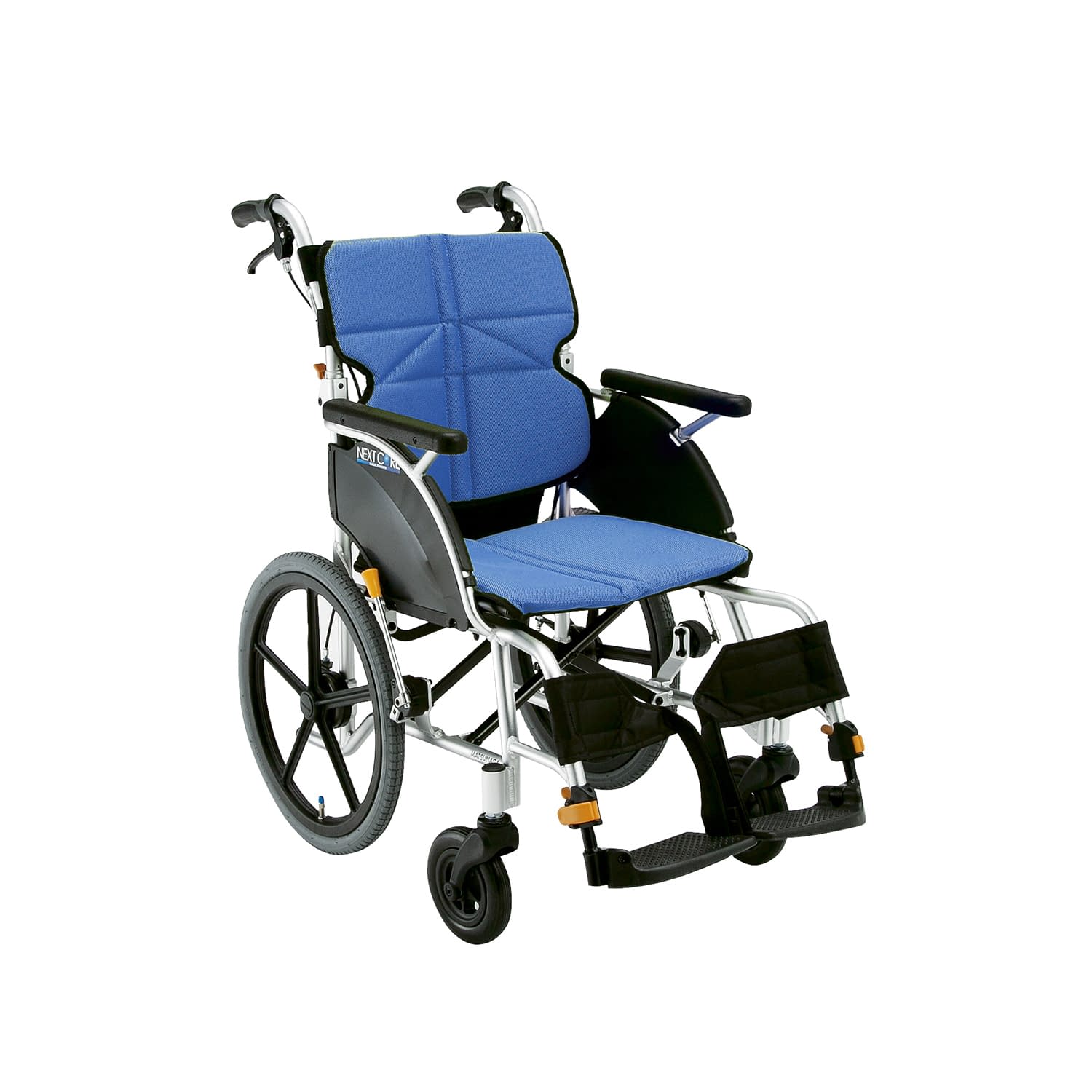 車いす ネクストコア(介助・アルミ) 介助用 24-2541-0102 ブルー 松永製作所 NEXT-21B
