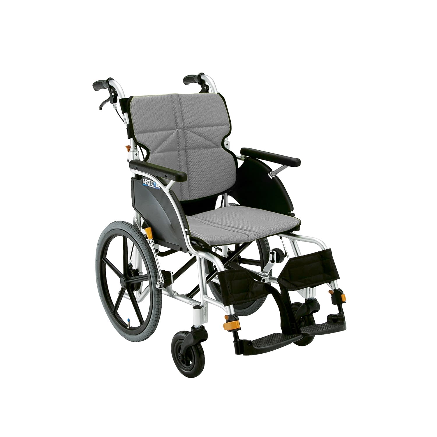 車いす ネクストコア(介助・アルミ) 介助用 24-2541-0104 グレー 松永製作所 NEXT-21B