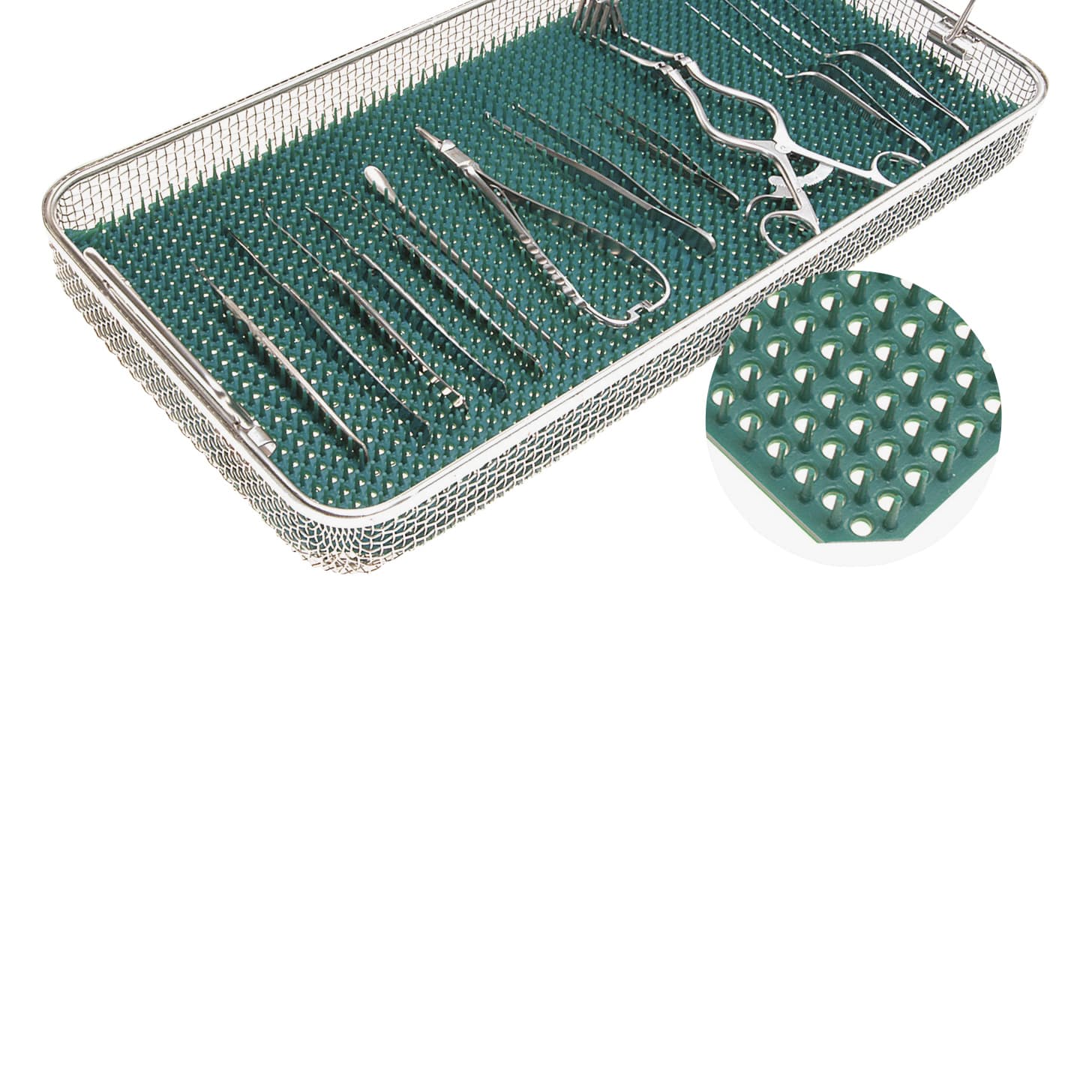 洗浄器用穴あきマット 24-2468-00 牧口ゴム 265X480X16(ダークグリーン