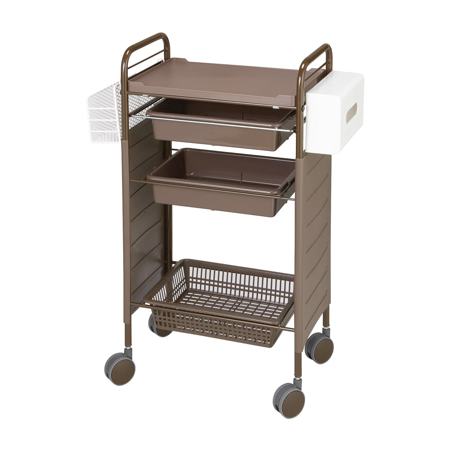 カラーアプリワゴン(サイドカバー) サイドカバー付 カート(回診車) 24-2440-0002 ブラウン MATSUYOSHI SN-AP007