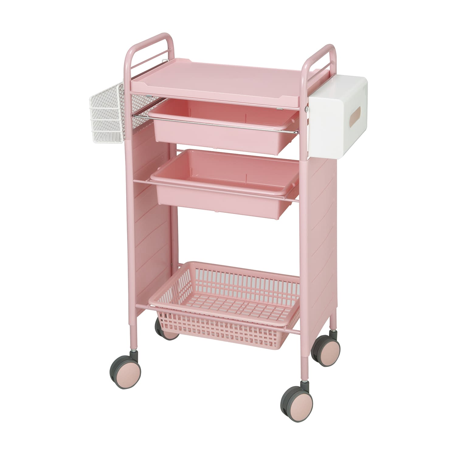 カラーアプリワゴン(サイドカバー) サイドカバー付 カート(回診車) 24-2440-0004 ピンク MATSUYOSHI SN-AP007