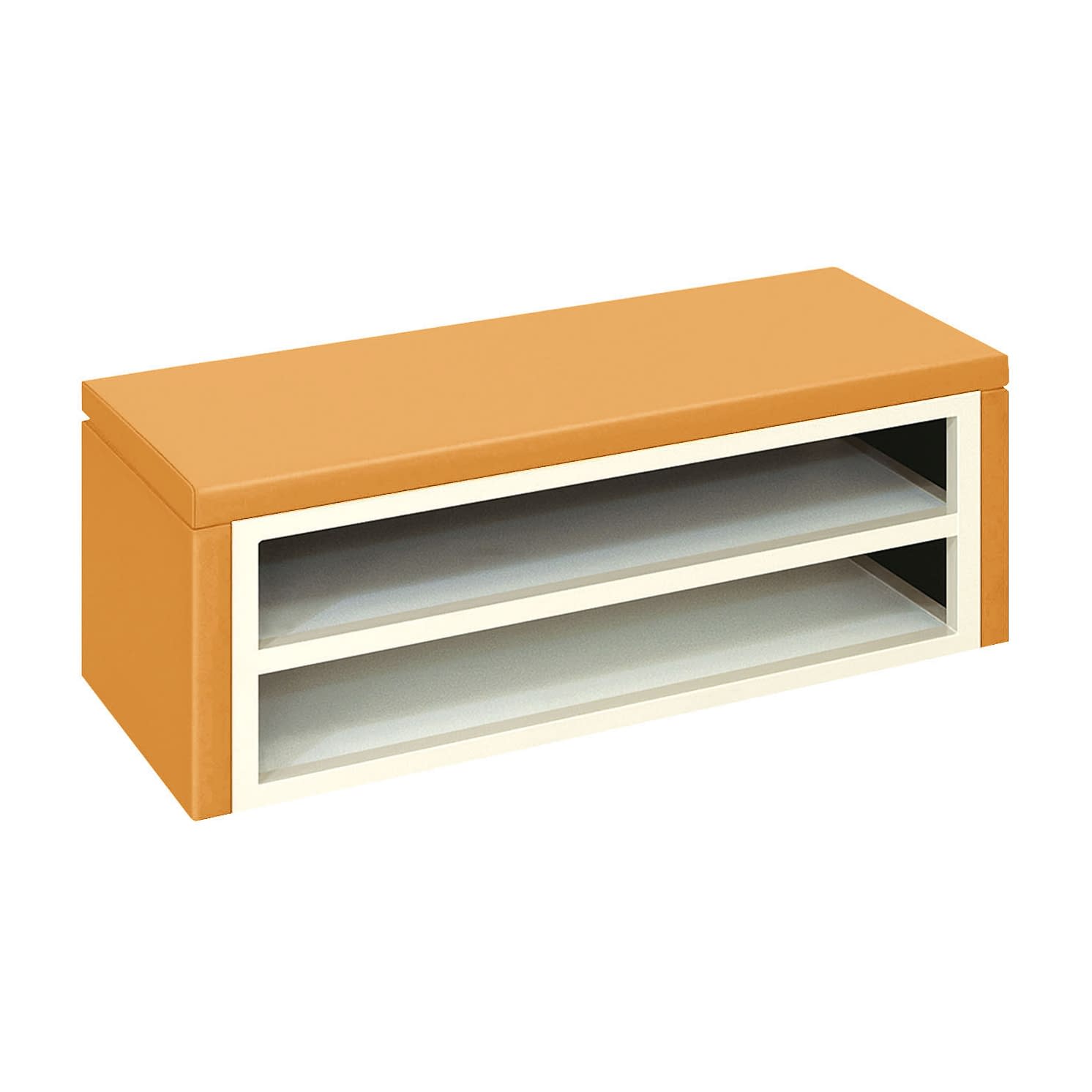 下駄箱ベンチ 23-7936-0010 オレンジ 高田ベッド製作所 TB-858-01(60X35X40CM