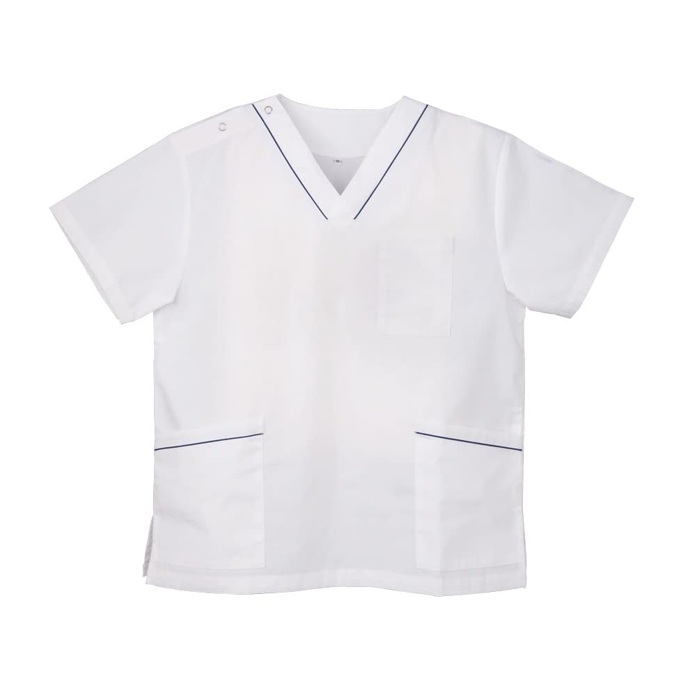 スクラブ(男女兼用) 23-7818-0201 マリンホワイト ディーフェイズ DS-2001(M)