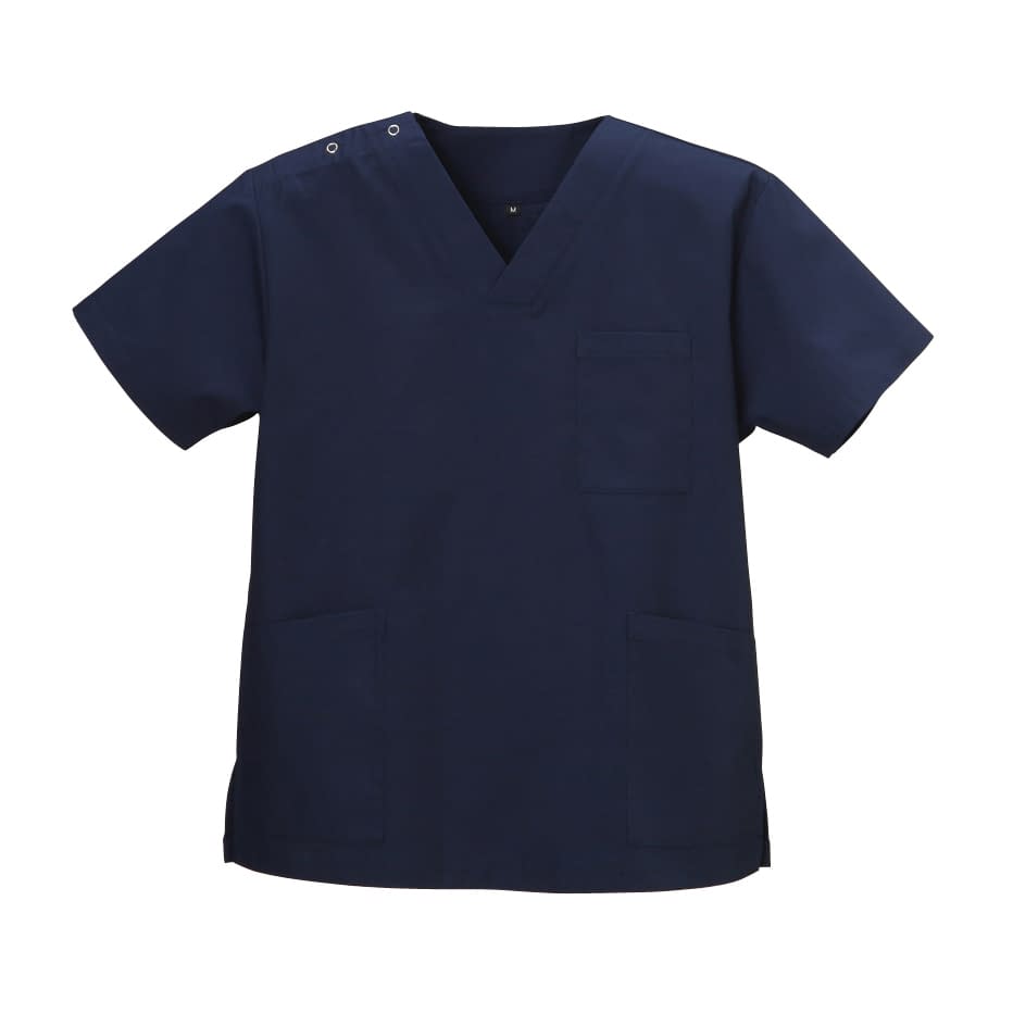 スクラブ(男女兼用) 23-7818-0206 インディゴブルー ディーフェイズ DS-2001(M)