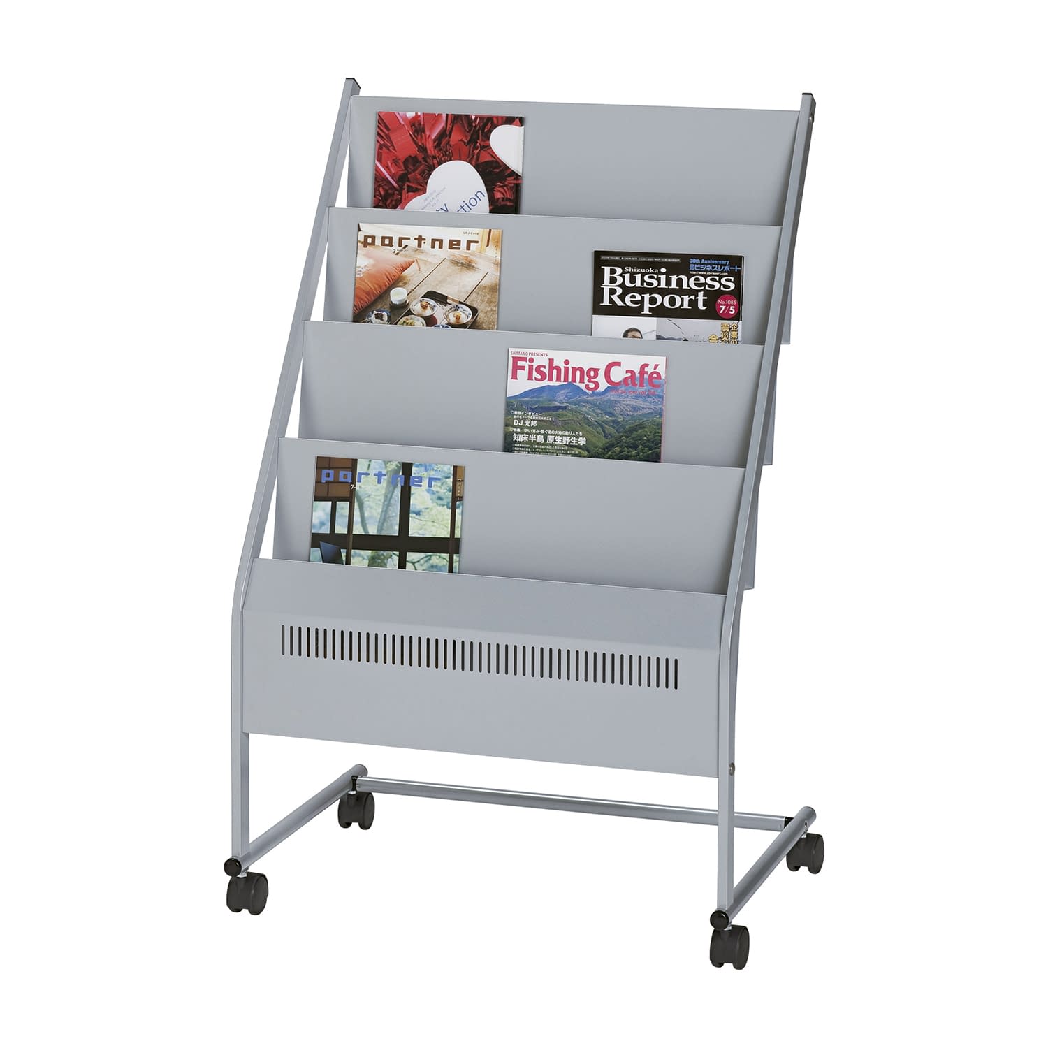 マガジンスタンド(A4・3列4段) A4・3列・4段 24-2718-01 ナカキン NMS-340