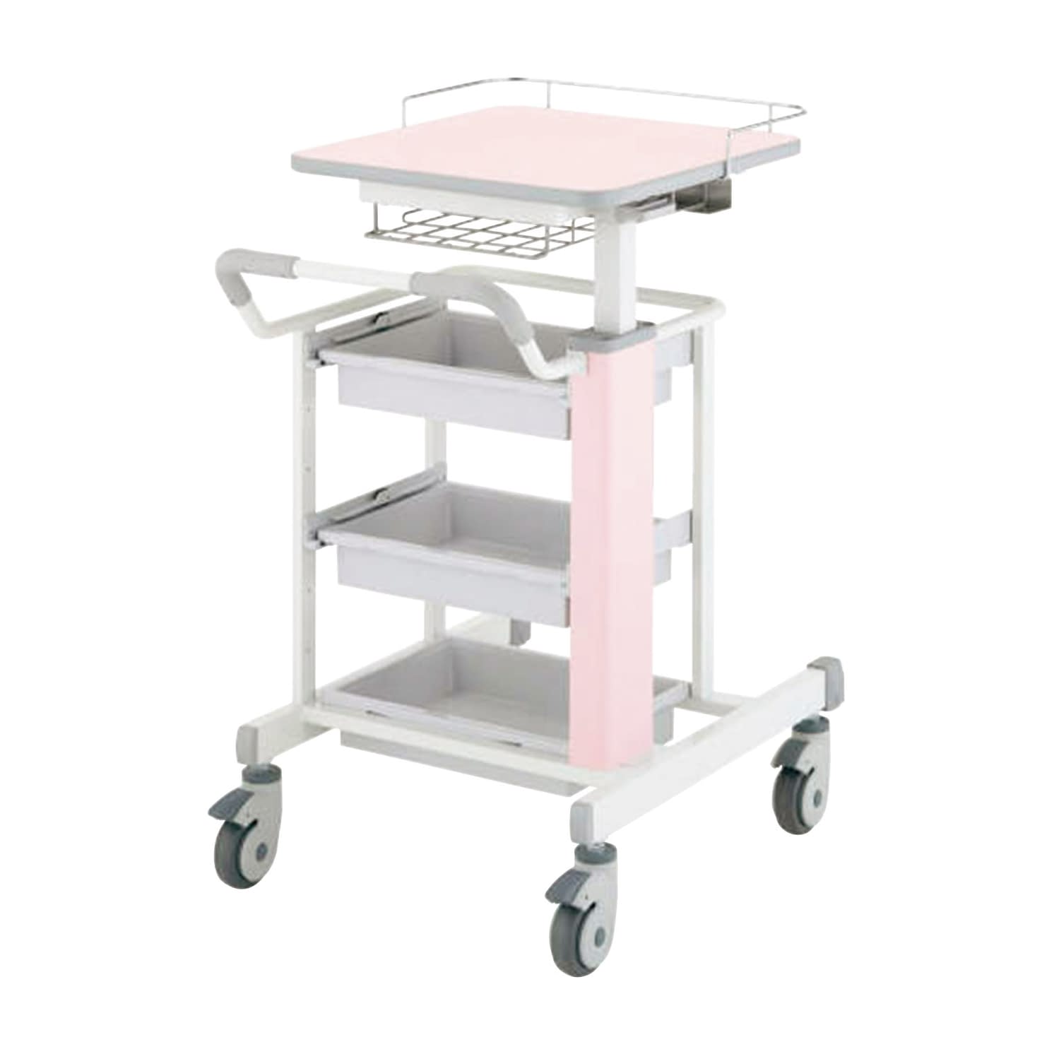 ナーシングカートキャパ(ワイド) ワイドタイプ 電子カルテワゴン 24-2437-0001 パステルピンク コクヨ HP-NC403