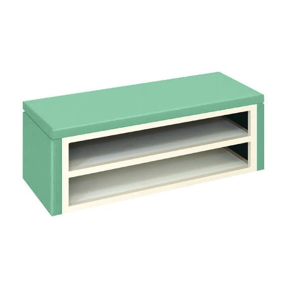 下駄箱ベンチ 23-7936-0105 ライトグリーン 高田ベッド製作所 TB-858-01(90X35X40CM