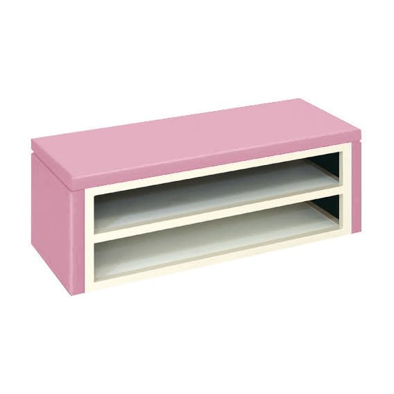 下駄箱ベンチ 23-7936-0107 ピンク 高田ベッド製作所 TB-858-01(90X35X40CM
