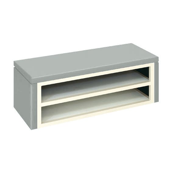 下駄箱ベンチ 23-7936-0109 グレー 高田ベッド製作所 TB-858-01(90X35X40CM