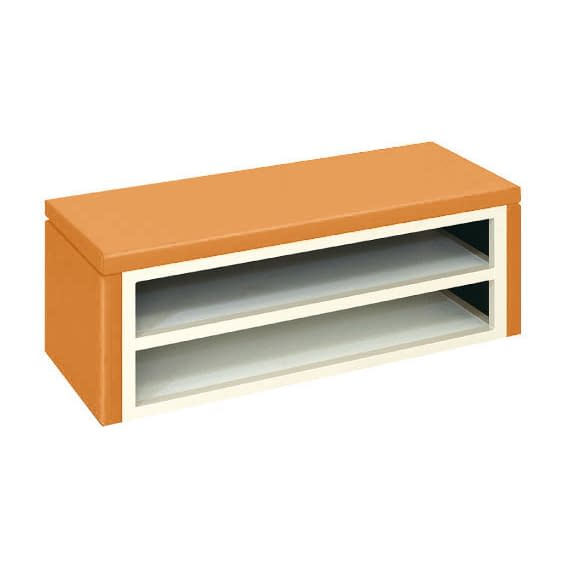 下駄箱ベンチ 23-7936-0110 オレンジ 高田ベッド製作所 TB-858-01(90X35X40CM