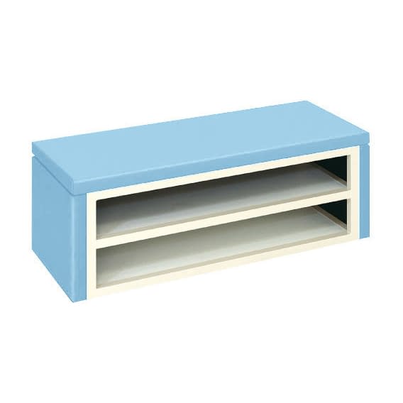下駄箱ベンチ 23-7936-0112 スカイブルー 高田ベッド製作所 TB-858-01(90X35X40CM
