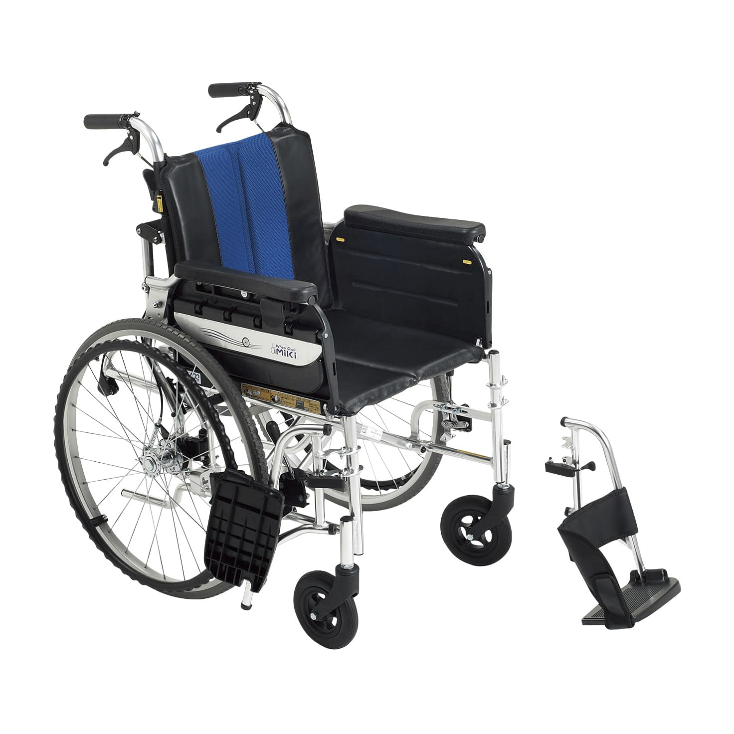 横乗り車いすラクーネ2 背折れ 車椅子 24-3068-0002 ブルー(S7W4) 特徴のある LK-2