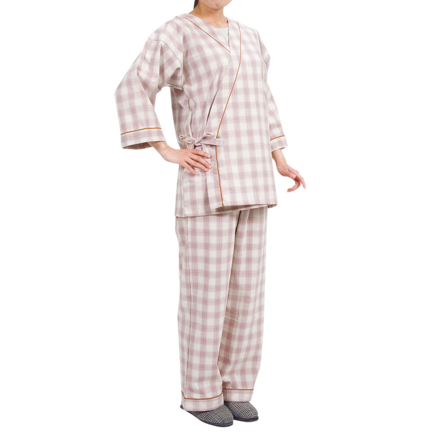寝巻き(セパレートタイプ)婦人用 婦人用 24-3154-04 特殊衣料 NO.0730(M)タータンピンク
