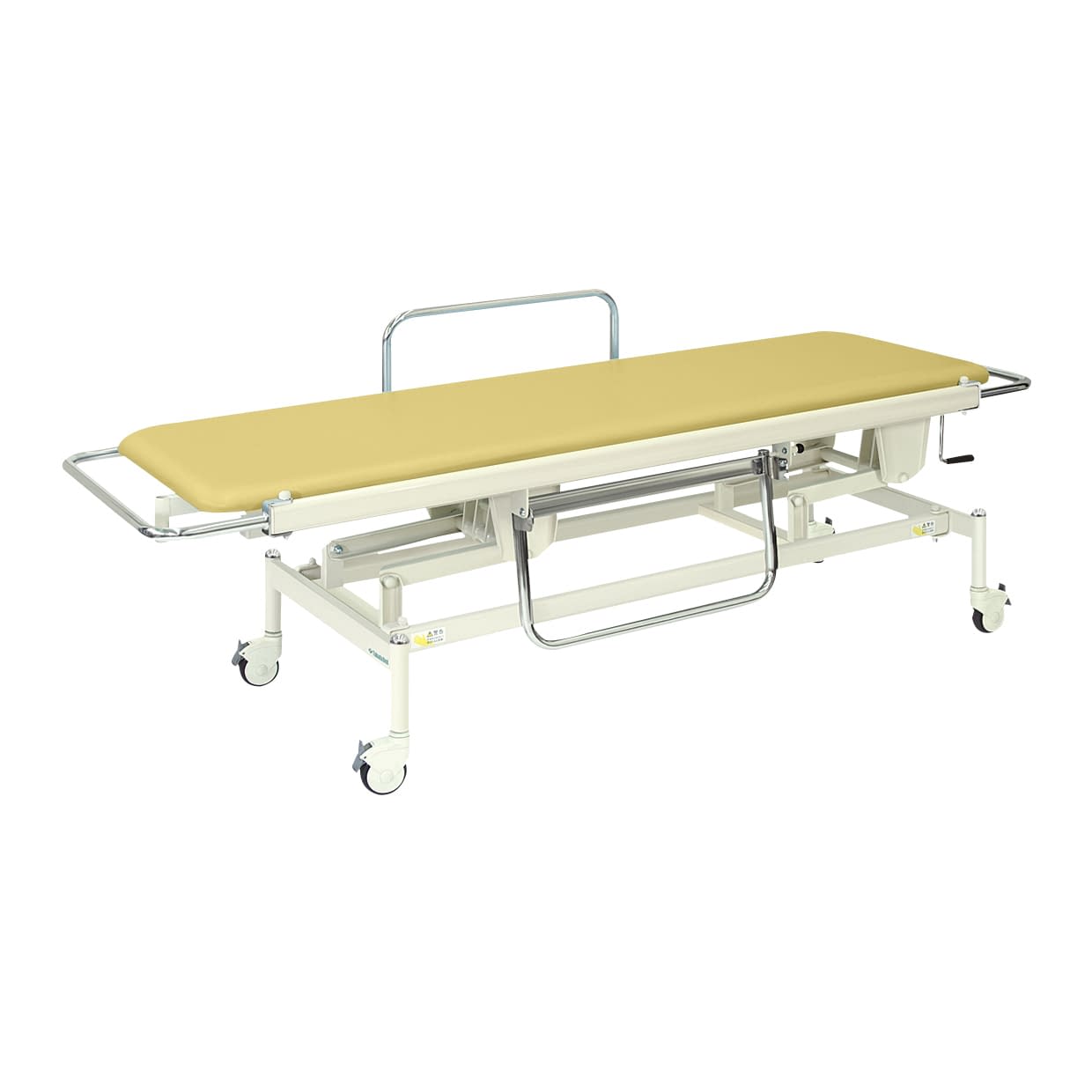 手動昇降式ストレッチャー100 背上げ機構なし 24-3194-0002 ビニルレザーアイボリー 高田ベッド製作所 TB-625(60X200X48-86)