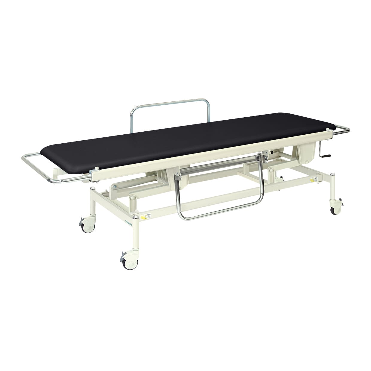 手動昇降式ストレッチャー100 背上げ機構なし 24-3194-0003 ビニルレザー黒 高田ベッド製作所 TB-625(60X200X48-86)