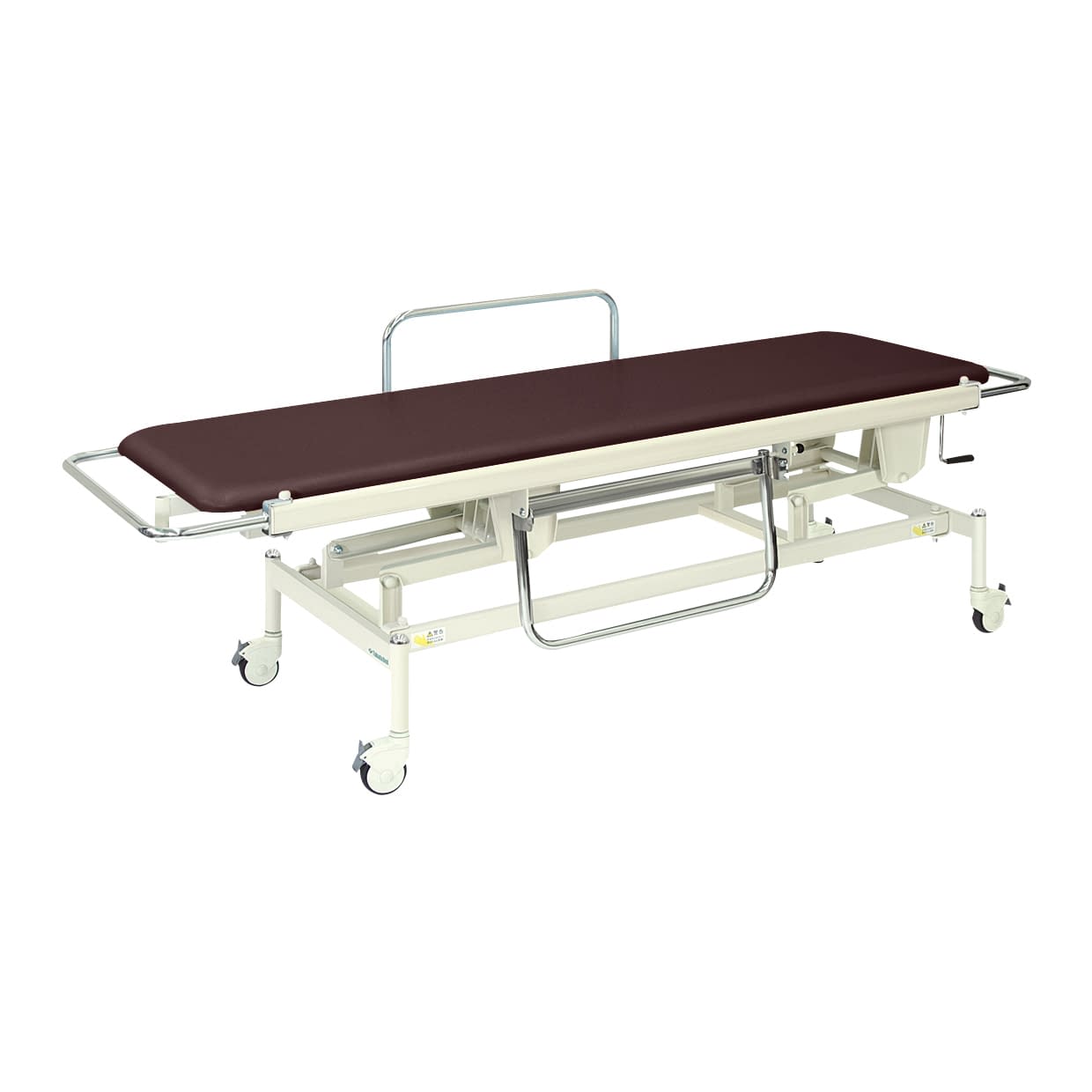 手動昇降式ストレッチャー100 背上げ機構なし 24-3194-0004 ビニルレザー茶 高田ベッド製作所 TB-625(60X200X48-86)