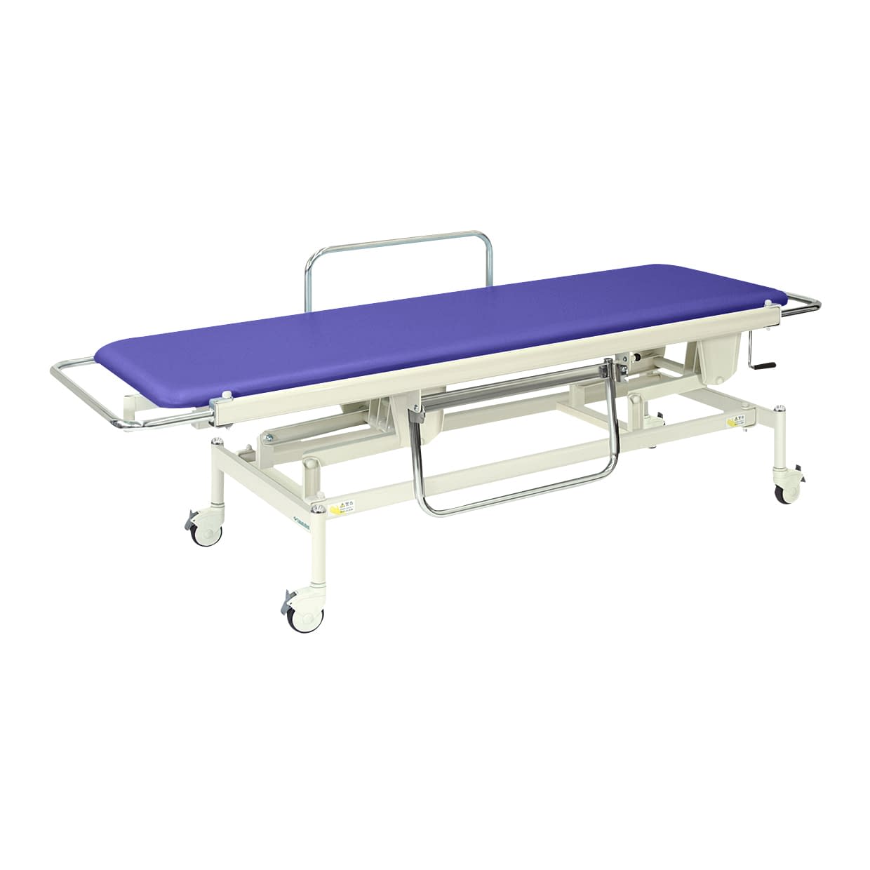 手動昇降式ストレッチャー100 背上げ機構なし 24-3194-0006 ビニルレザーライトブルー 高田ベッド製作所 TB-625(60X200X48-86)