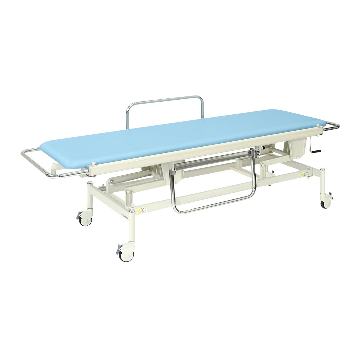 手動昇降式ストレッチャー100 背上げ機構なし 24-3194-0012 ビニルレザースカイブルー 高田ベッド製作所 TB-625(60X200X48-86)