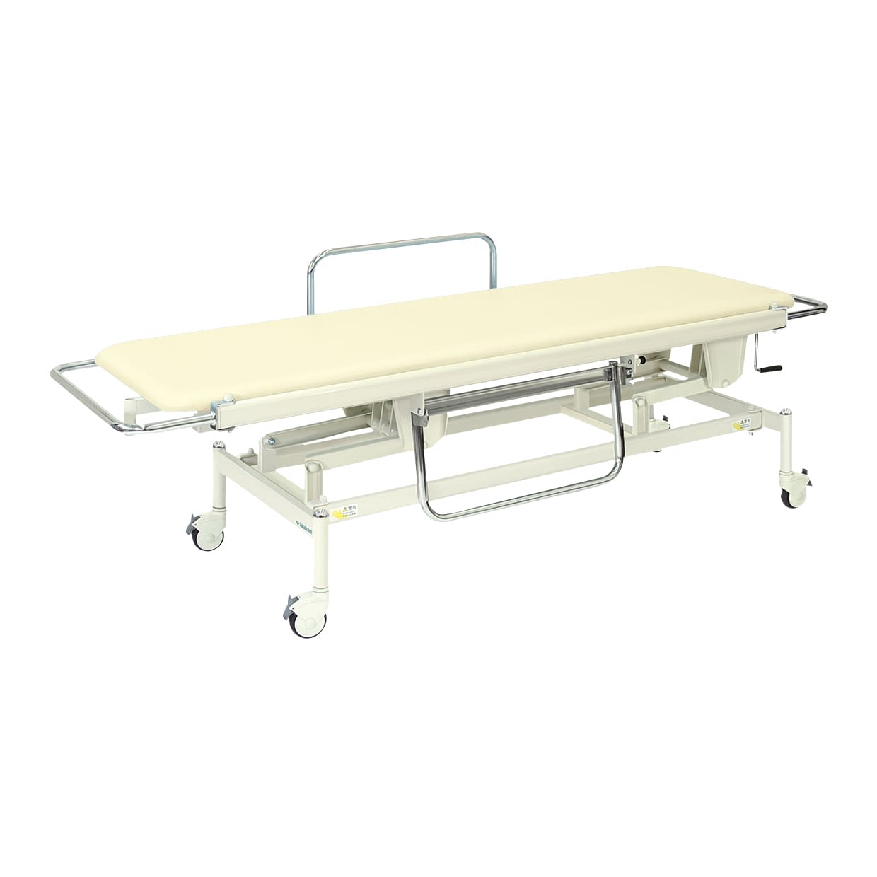 手動昇降式ストレッチャー100 背上げ機構なし 24-3194-0013 ビニルレザークリーム 高田ベッド製作所 TB-625(60X200X48-86)