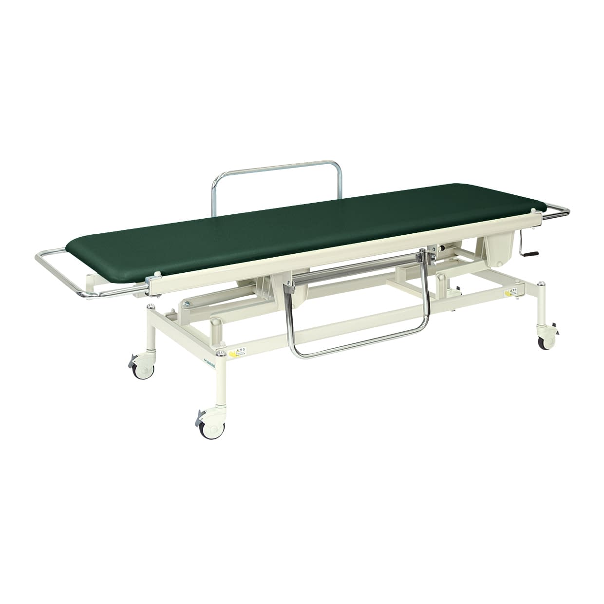 手動昇降式ストレッチャー100 背上げ機構なし 24-3194-0015 ビニルレザーメディグリーン 高田ベッド製作所 TB-625(60X200X48-86)
