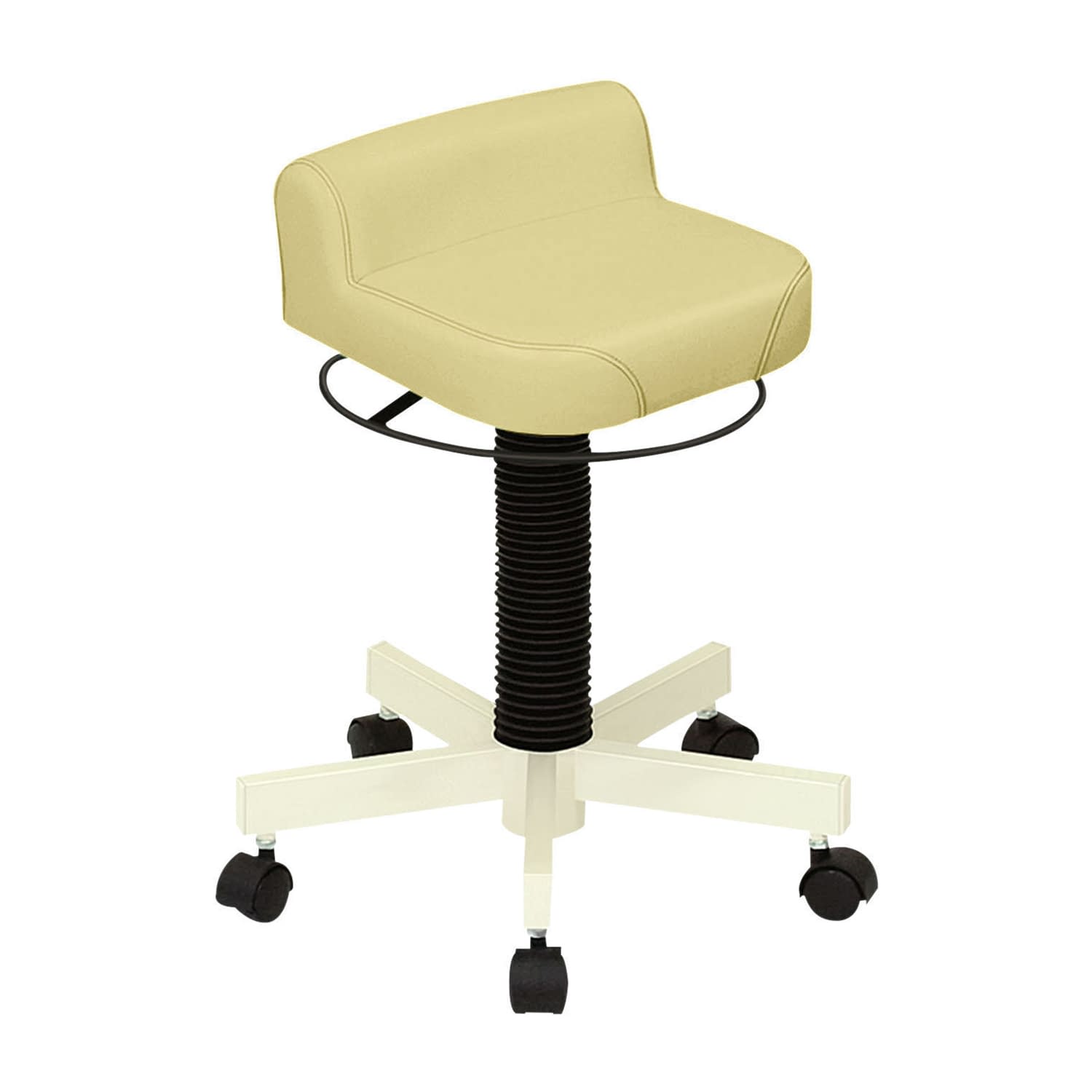 クランケチェア(キャスター付) 24-3212-0002 ビニルレザーアイボリー 高田ベッド製作所 TB-1113-01