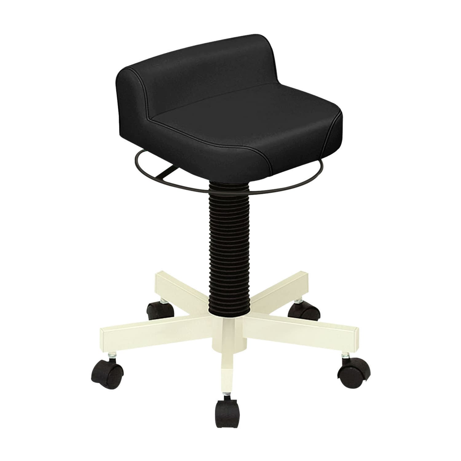 クランケチェア(キャスター付) 24-3212-0003 ビニルレザー黒 高田ベッド製作所 TB-1113-01