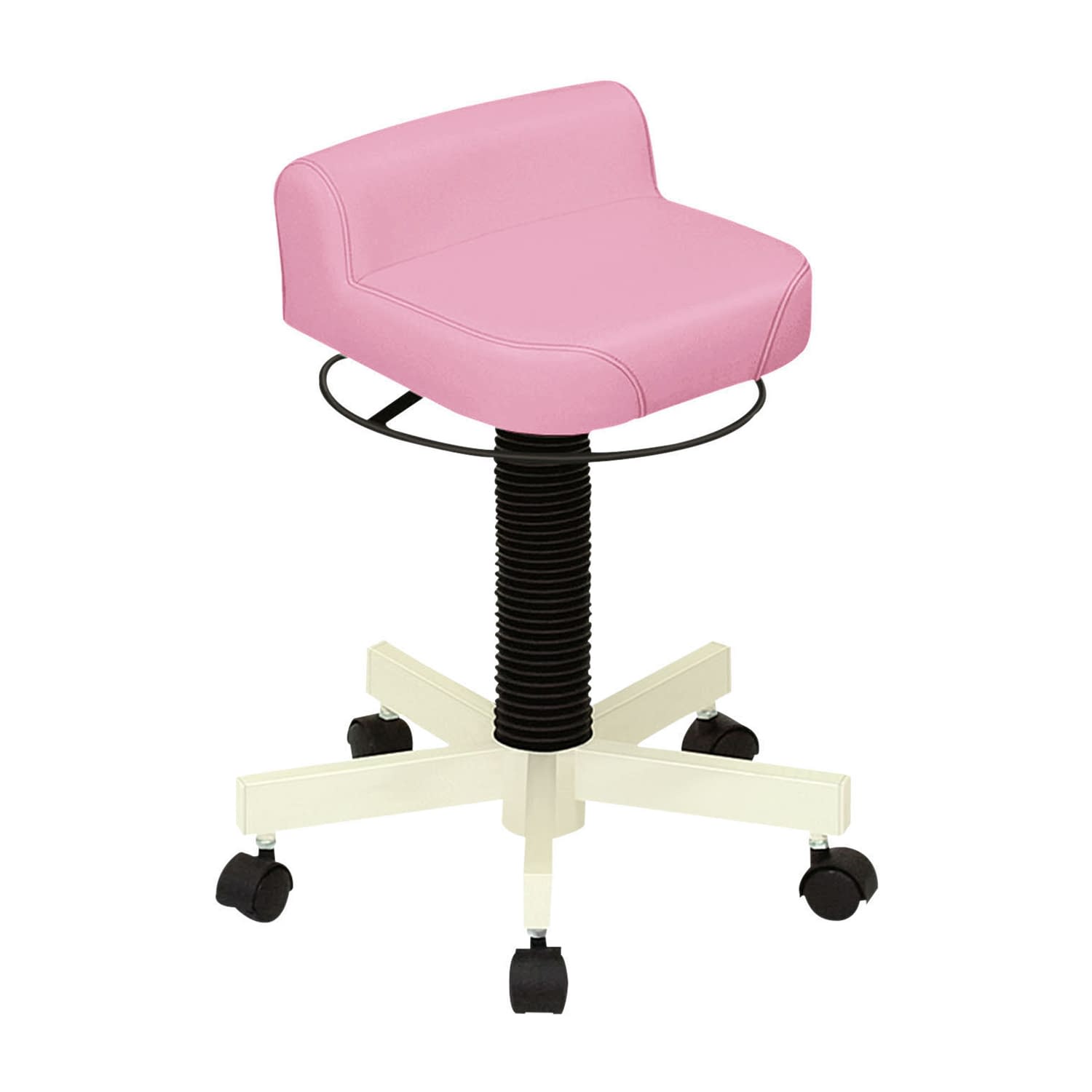 クランケチェア(キャスター付) 24-3212-0007 ビニルレザーピンク 高田ベッド製作所 TB-1113-01