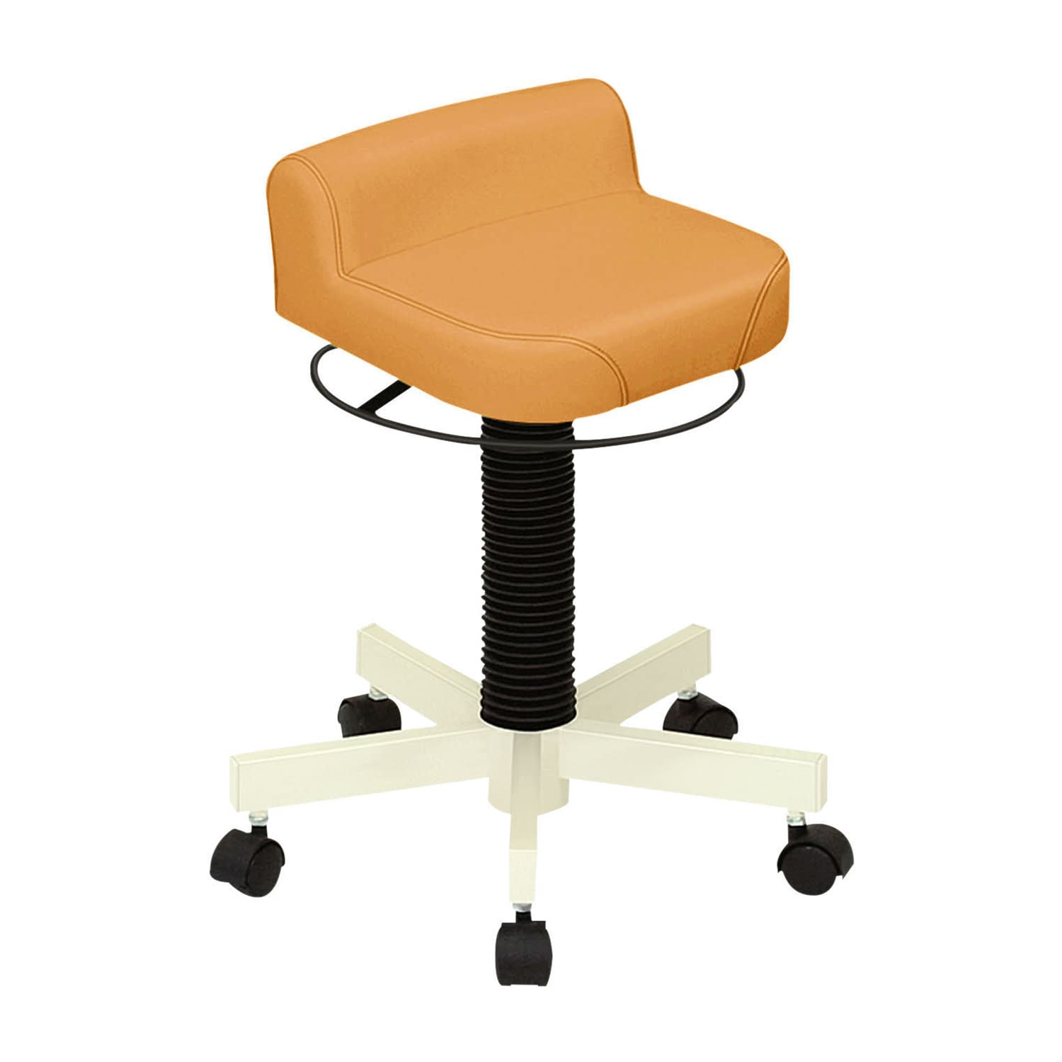 クランケチェア(キャスター付) 24-3212-0010 ビニルレザーオレンジ 高田ベッド製作所 TB-1113-01