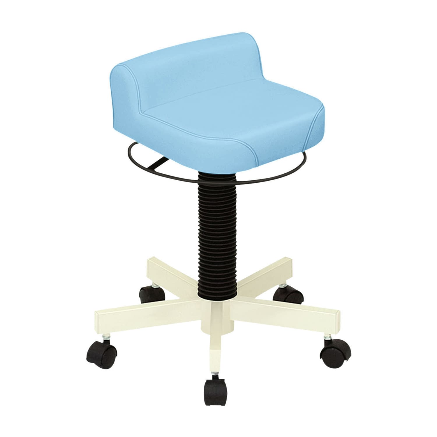 クランケチェア(キャスター付) 24-3212-0012 ビニルレザースカイブルー 高田ベッド製作所 TB-1113-01