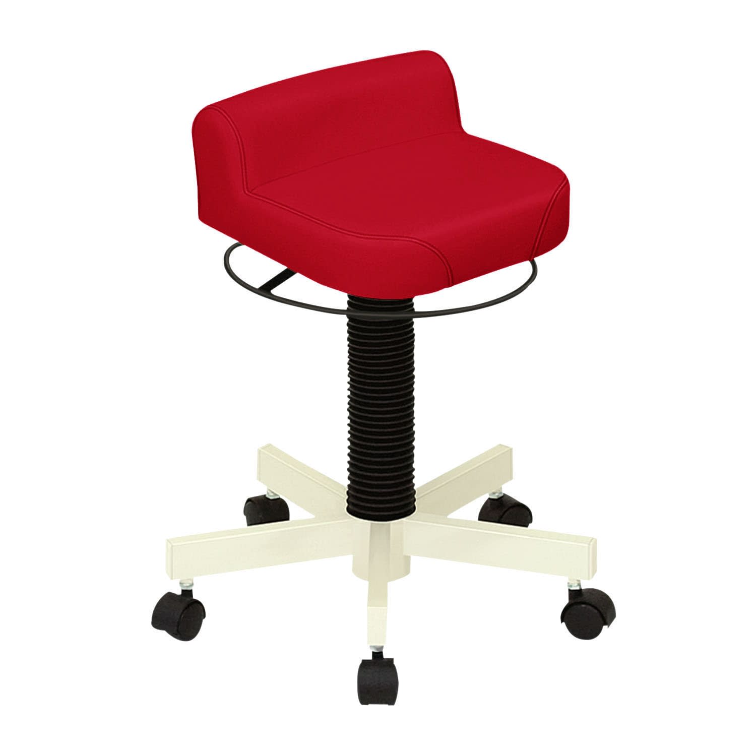 クランケチェア(キャスター付) 24-3212-0014 ビニルレザーレッド 高田ベッド製作所 TB-1113-01