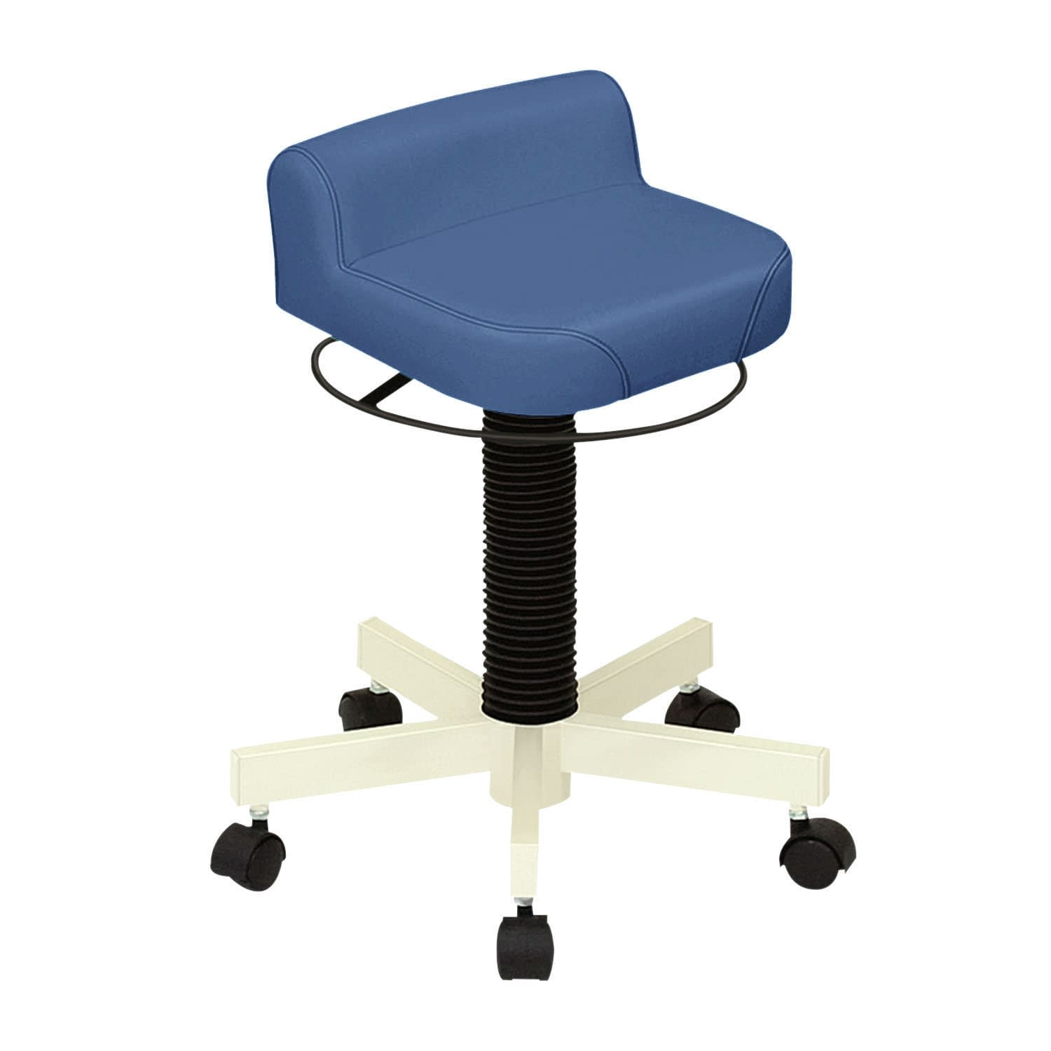 クランケチェア(キャスター付) 24-3212-0016 ビニルレザーメディブルー 高田ベッド製作所 TB-1113-01