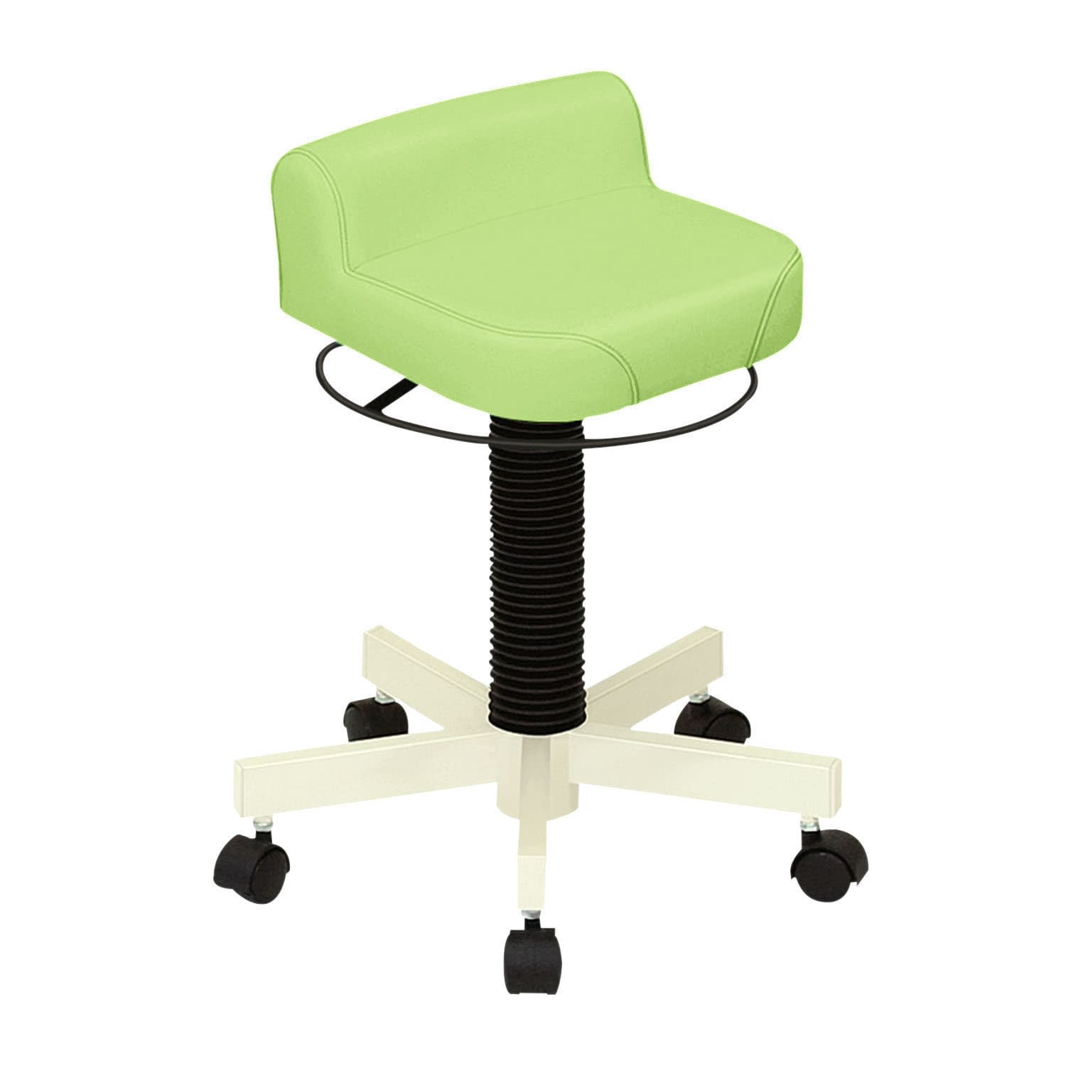 クランケチェア(キャスター付) 24-3212-0018 ビニルレザーライムグリーン 高田ベッド製作所 TB-1113-01